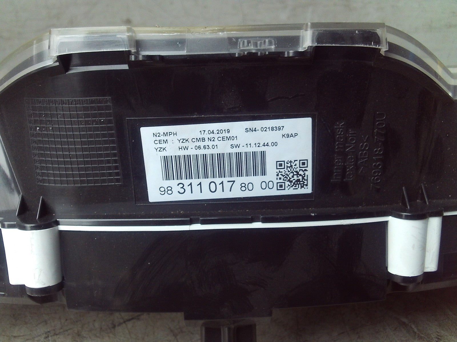 2019 PEUGEOT PARTNER SPEEDO SPEEDOMETER INSTRUMENT CLUSTER 983110178000