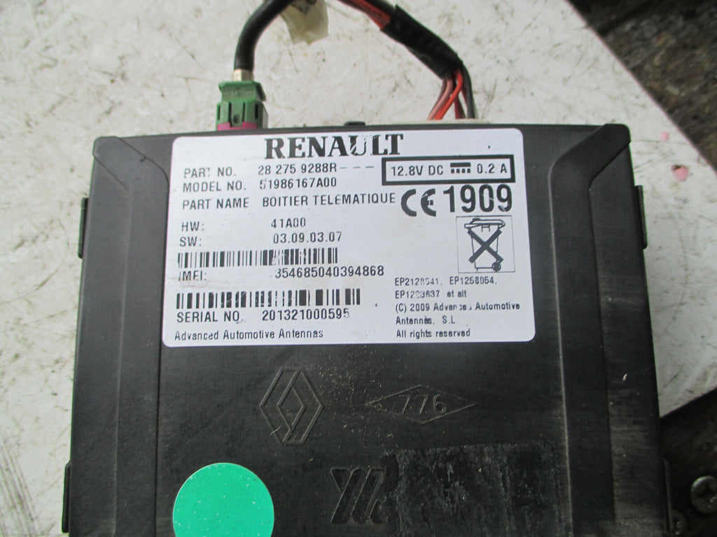 RENAULT KANGOO 2013 ECU CONTROL MODULE 282759288R
