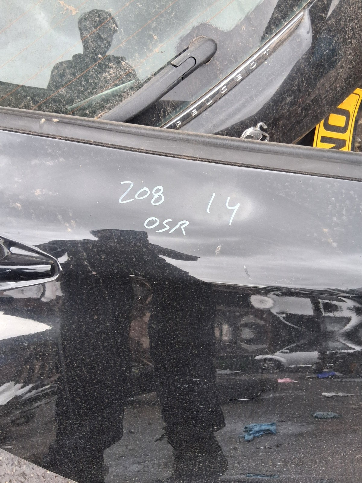 2014 PEUGEOT 208 OSR DRIVER SIDE REAR RIGHT DOOR PEARL BLACK KTV