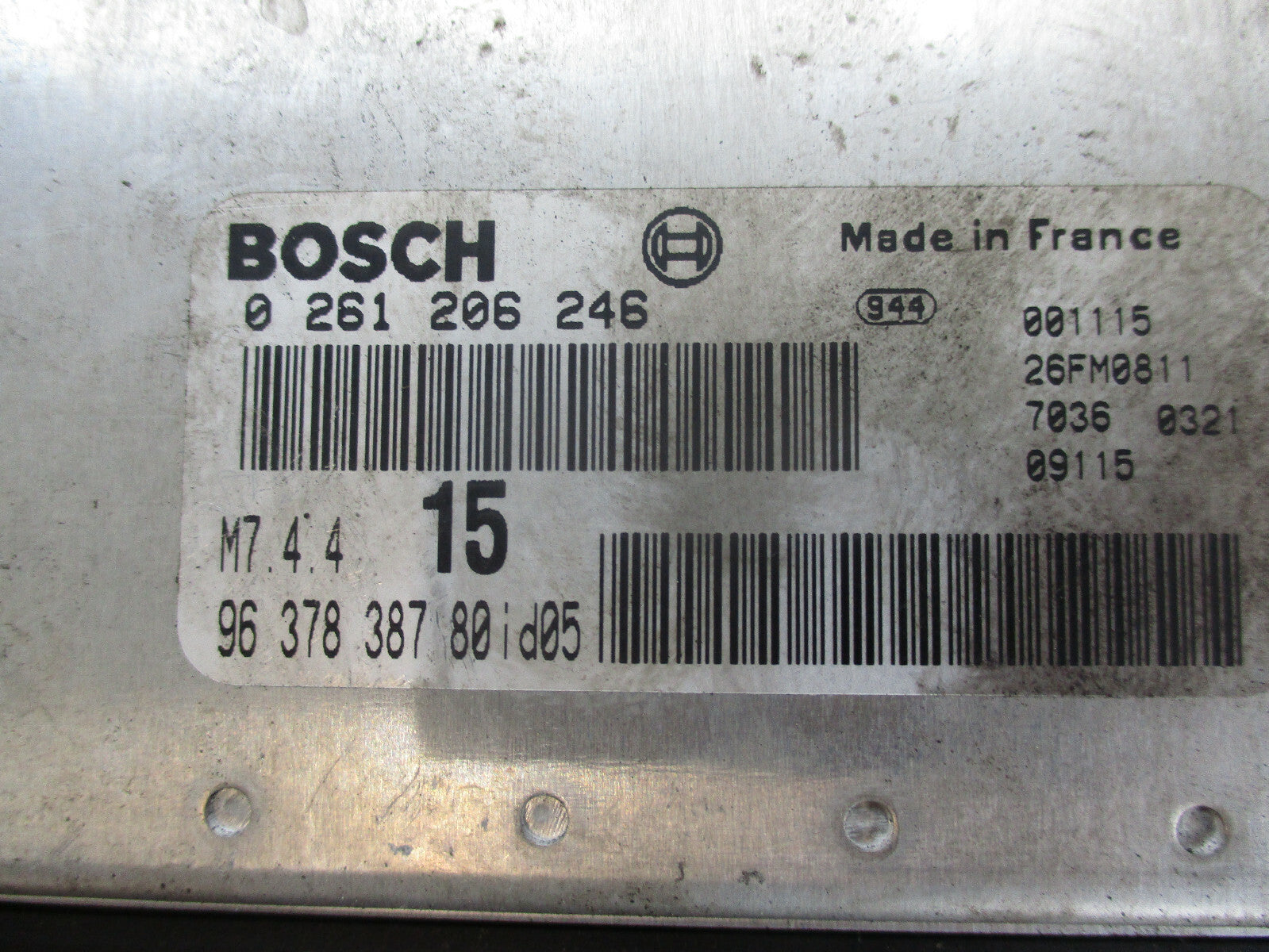 PEUGEOT 206 1.0 PETROL ENGINE CONTROL UNIT ECU 9637838780