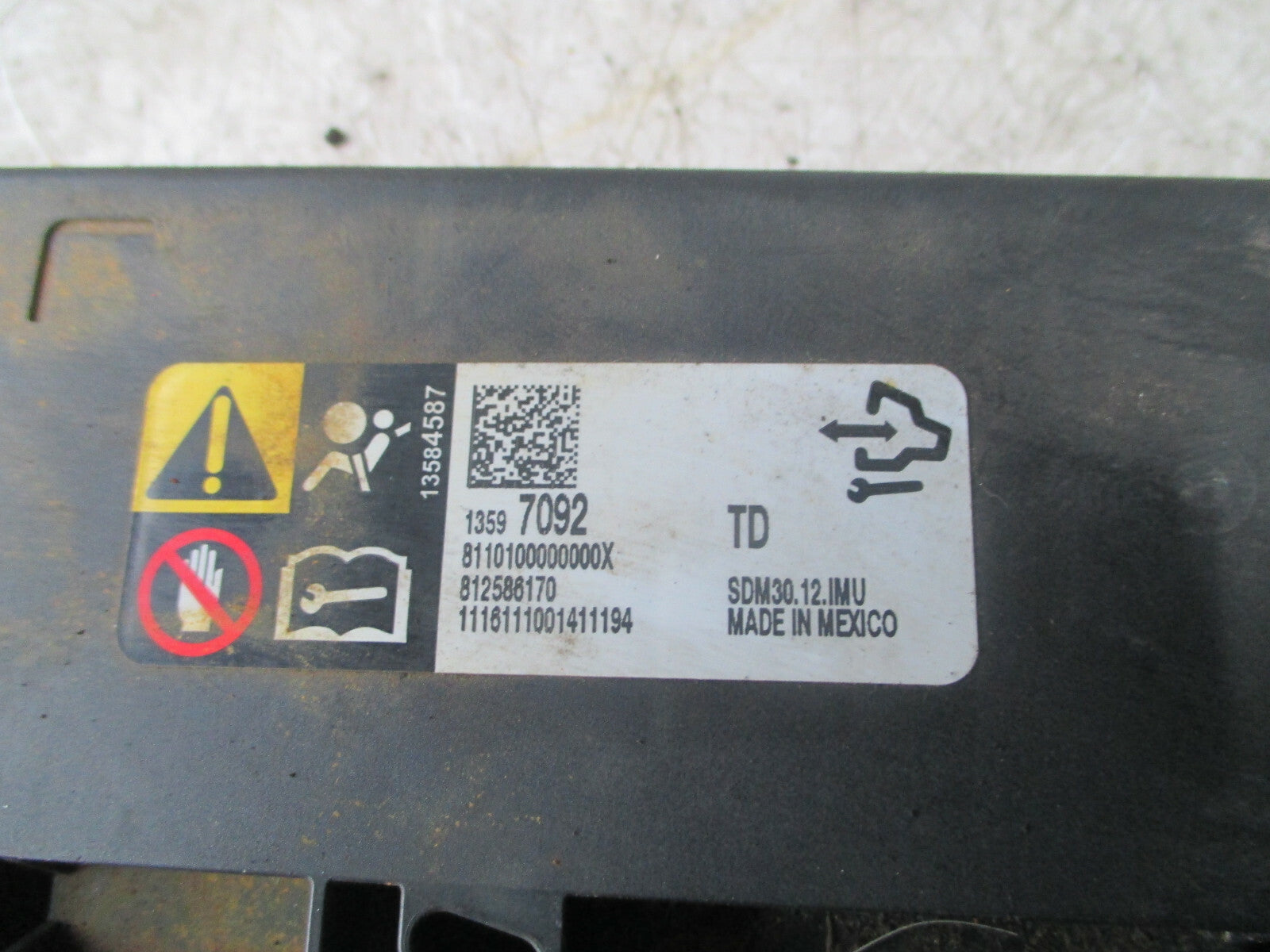 VAUXHALL CORSA E 2018 ECU SAFETY BAG CONTROL MODULE 13597092
