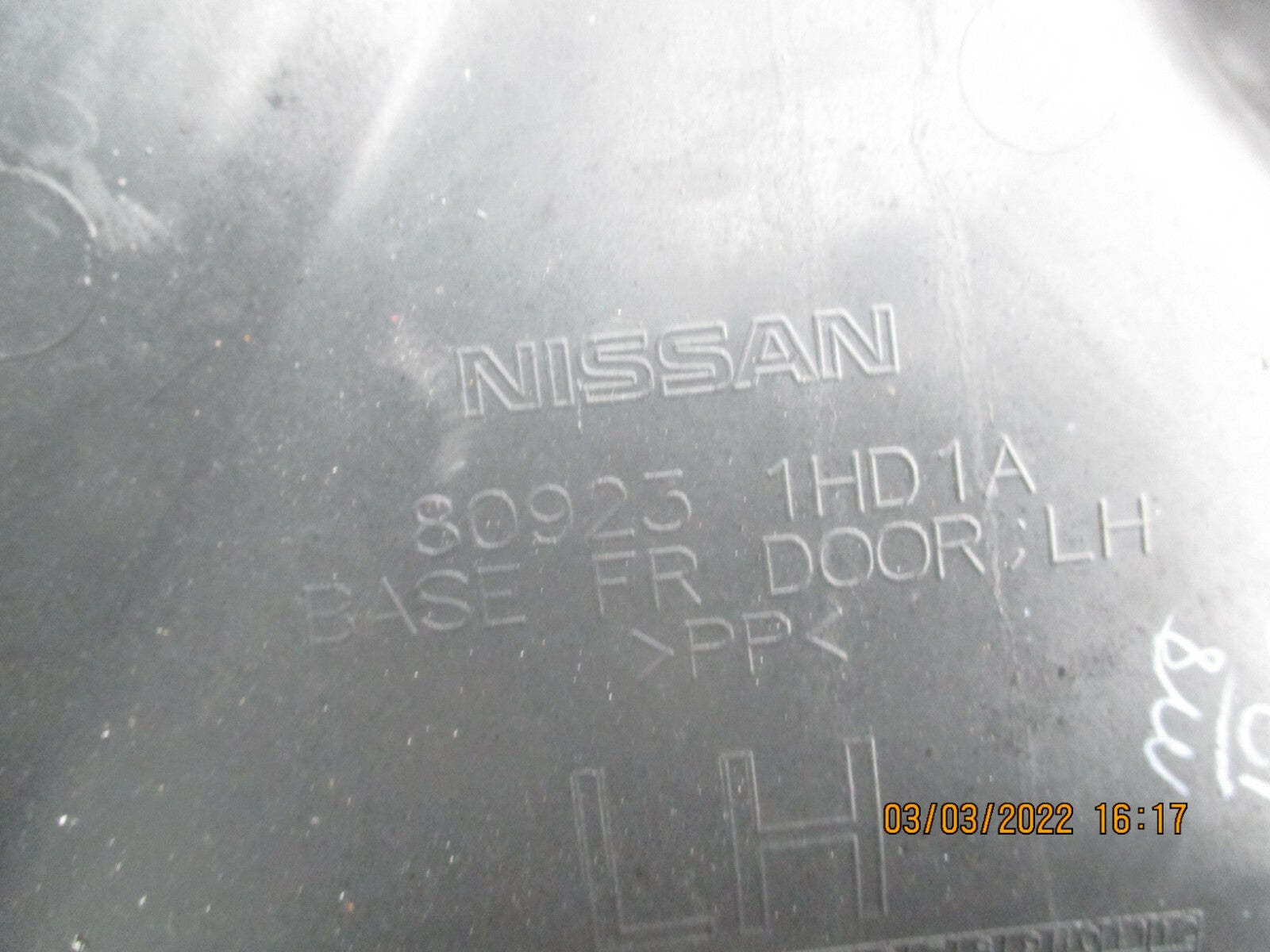 NISSAN MICRA 2014 K13 5DR NSF PASSENGER SIDE FRONT DOOR CARD