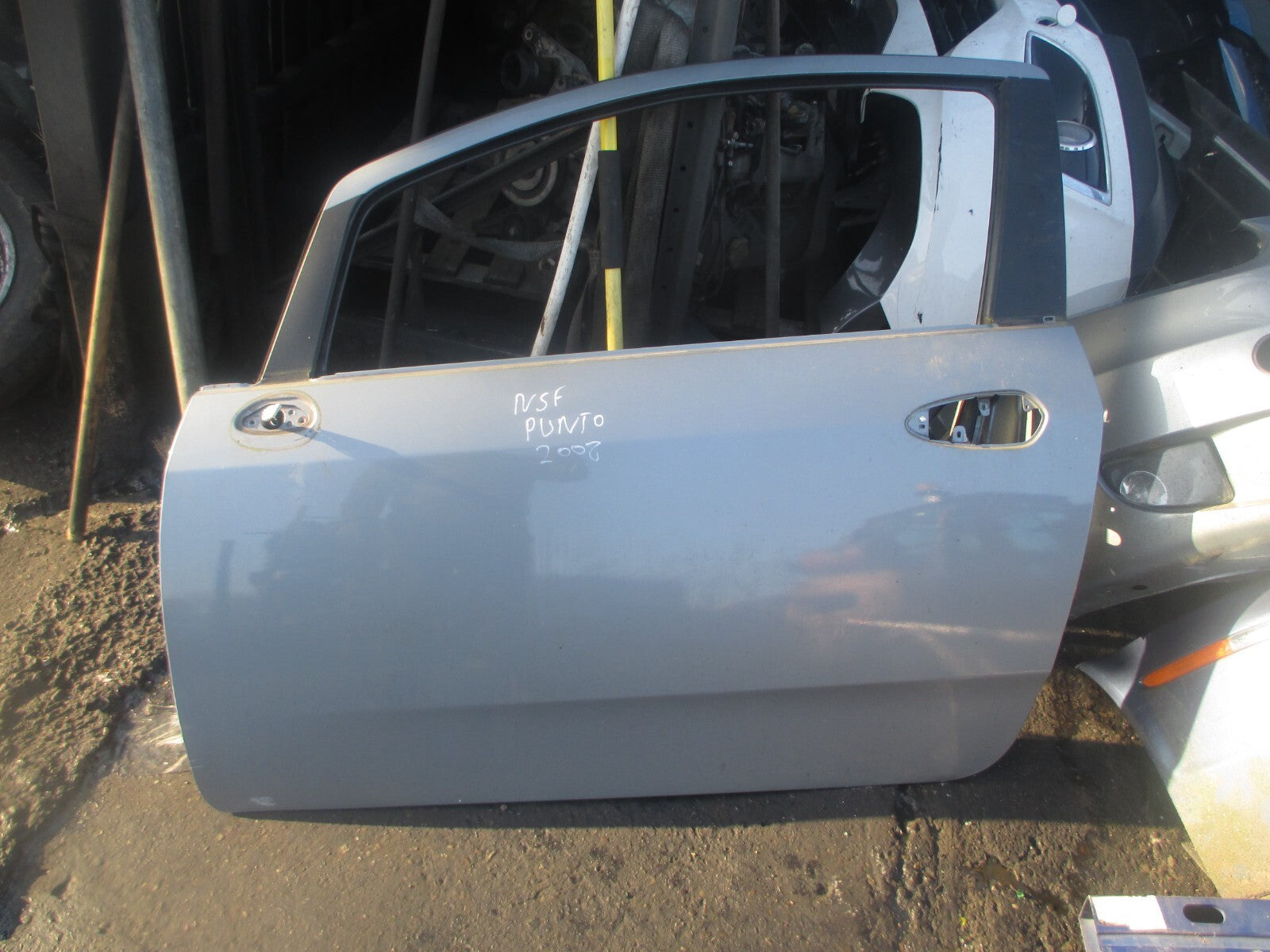 FIAT GRANDE PUNTO MK3 2008 3 DR PASSENGER SIDE BARE DOOR CHEMICAL GREY METALLIC