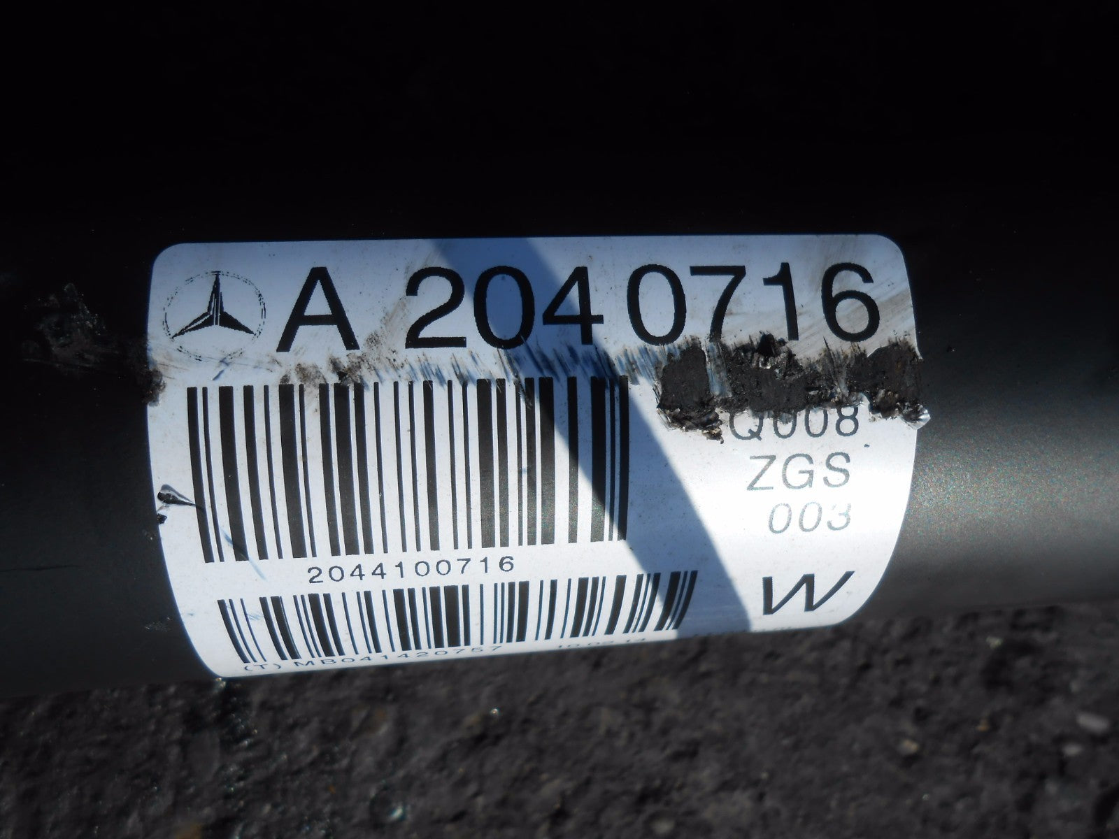 MERCEDES C CLASS S204 2013 C220 CDI 2.1 AUTOMATIC PROP DRIVE SHAFT A2040716