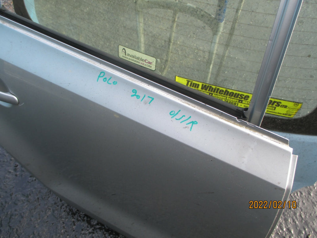 VOLKSWAGEN POLO MK5 6C 6R 5 DOOR DRIVER OFF SIDE REAR DOOR SILVER
