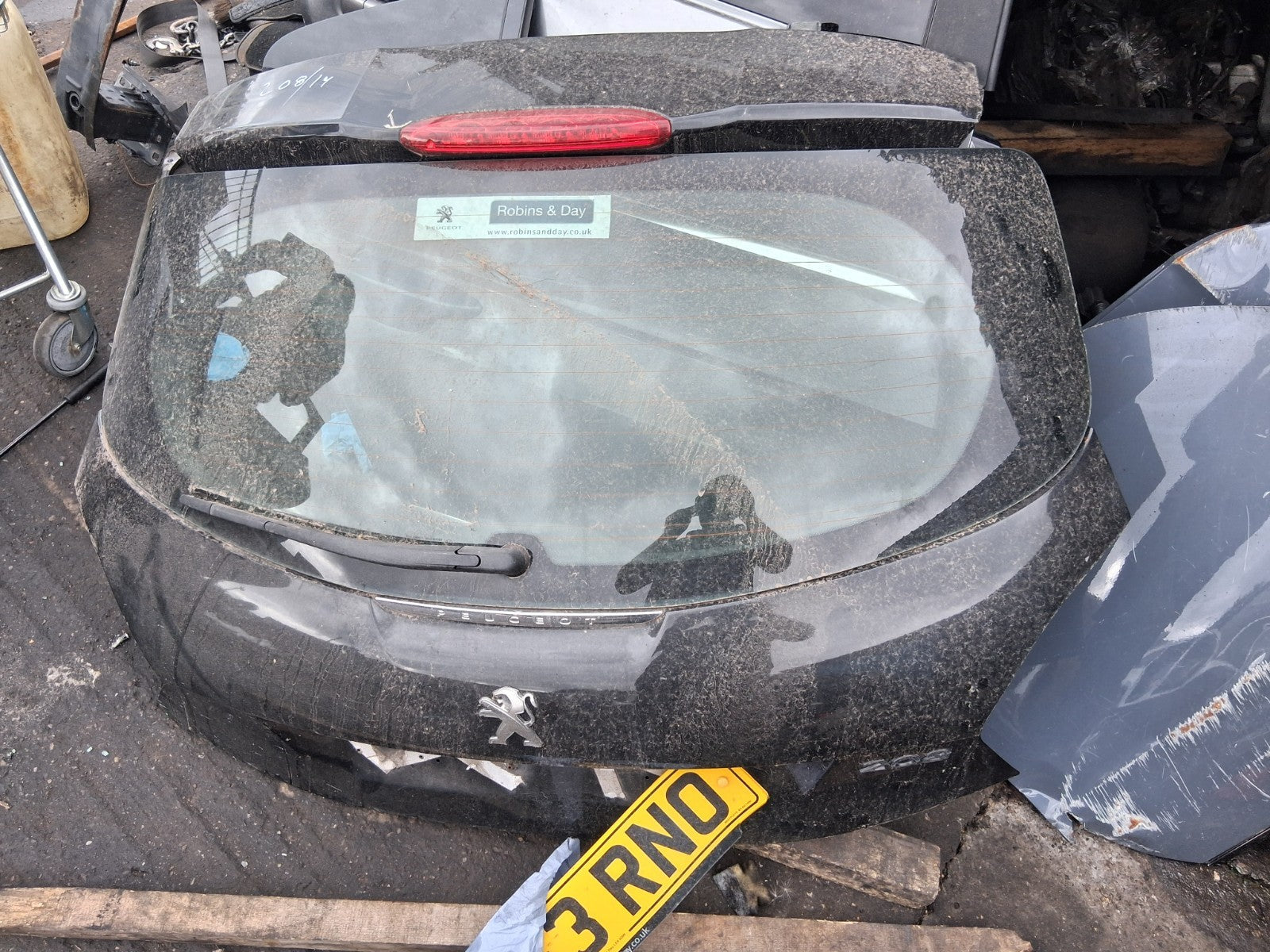 2014 PEUGEOT 208 COMPLETE REAR BOOTLID TAILGATE PEARL BLACK KTV
