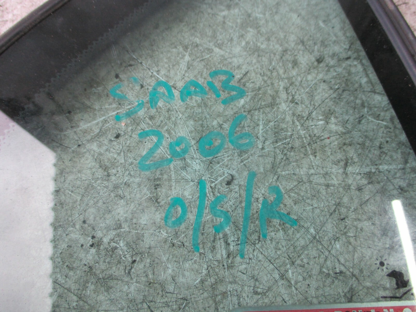 SAAB 9-3 2006 MK2 OSR REAR DRIVER SIDE QUARTER WINDOW GLASS E143R001025