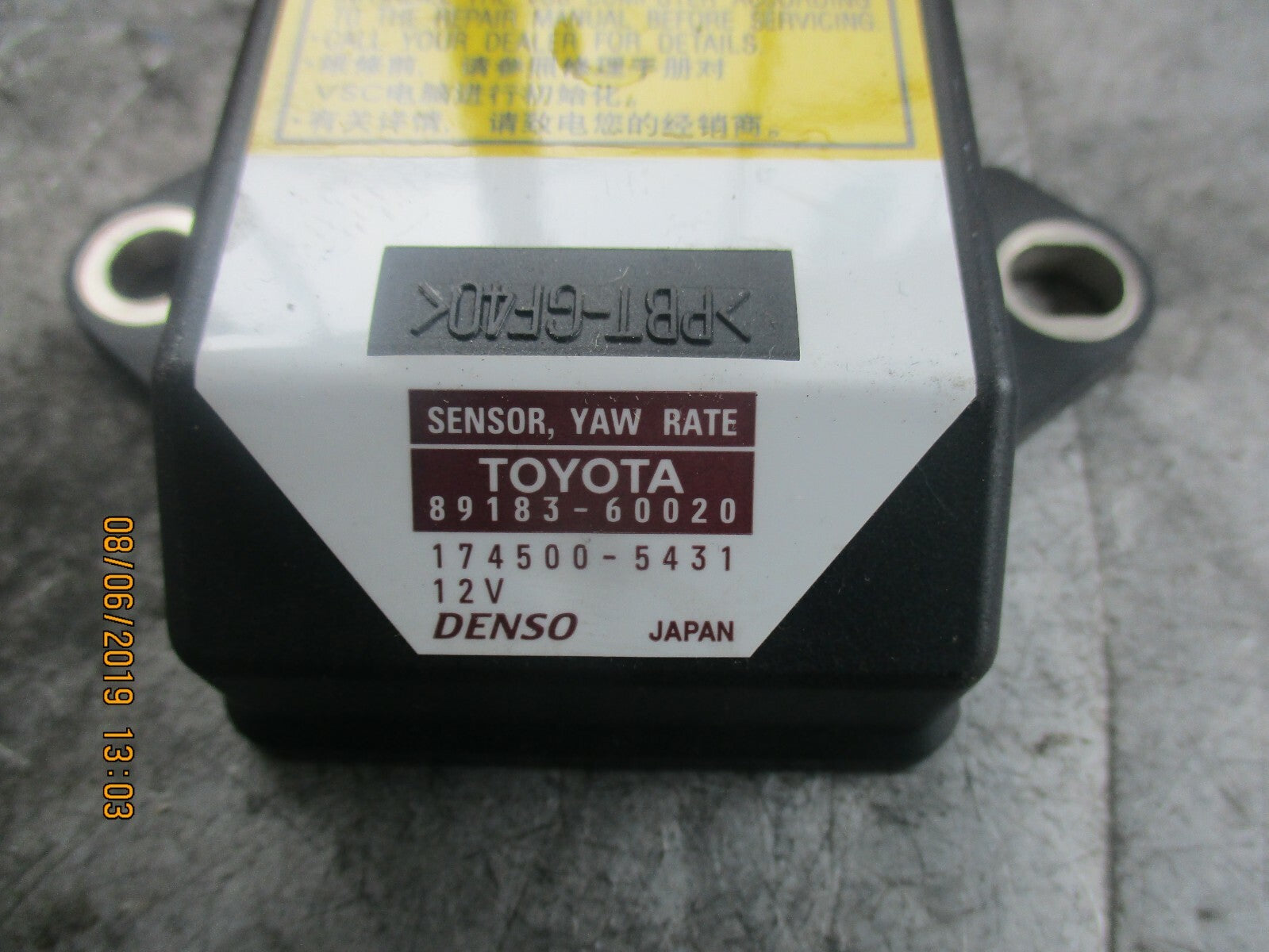 LEXUS IS XE20 YAW RATE SENSOR 8918360020