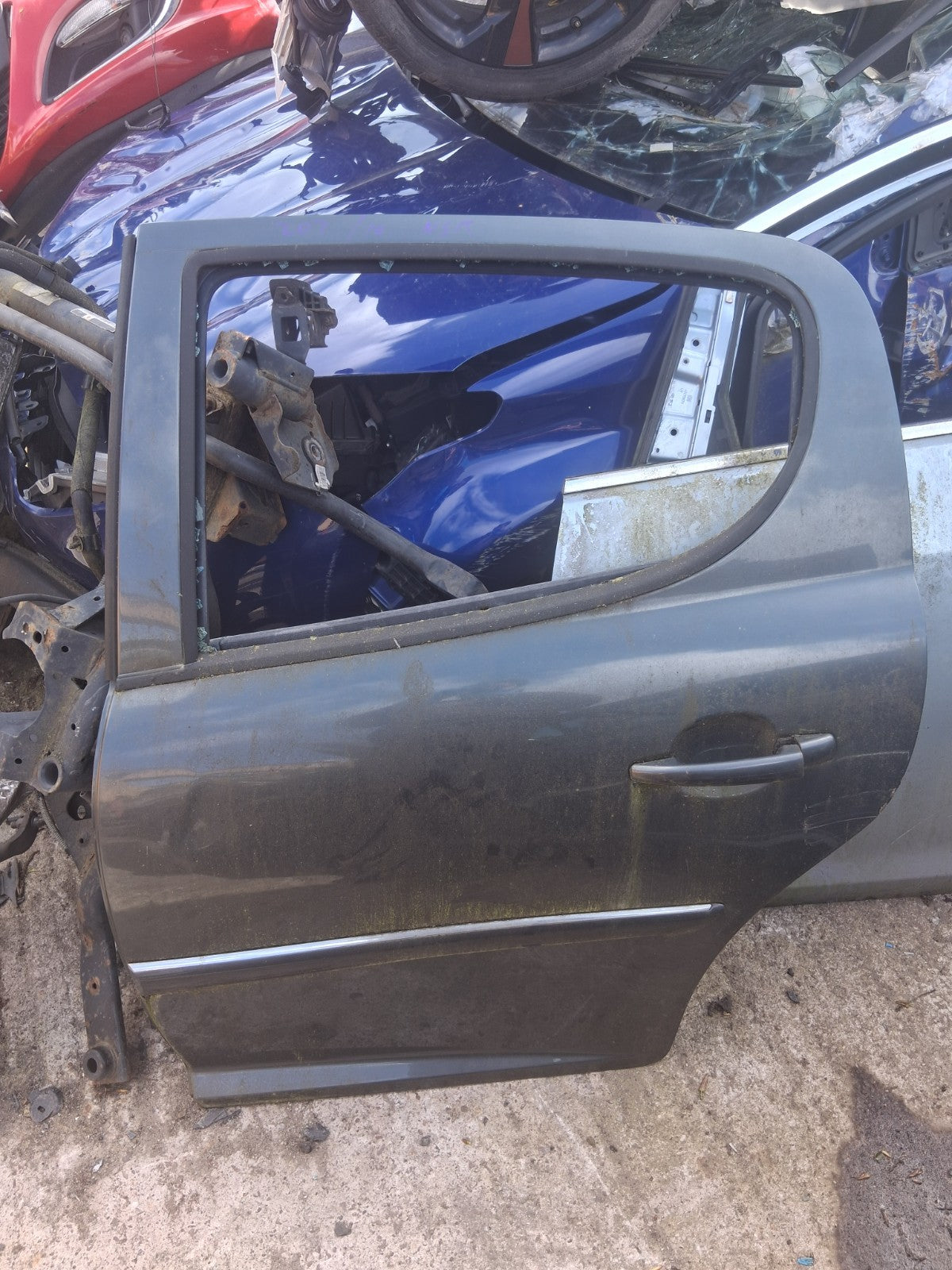 2010 PEUGEOT 207 HATCHBACK NSR PASSENGER SIDE REAR DOOR GREY