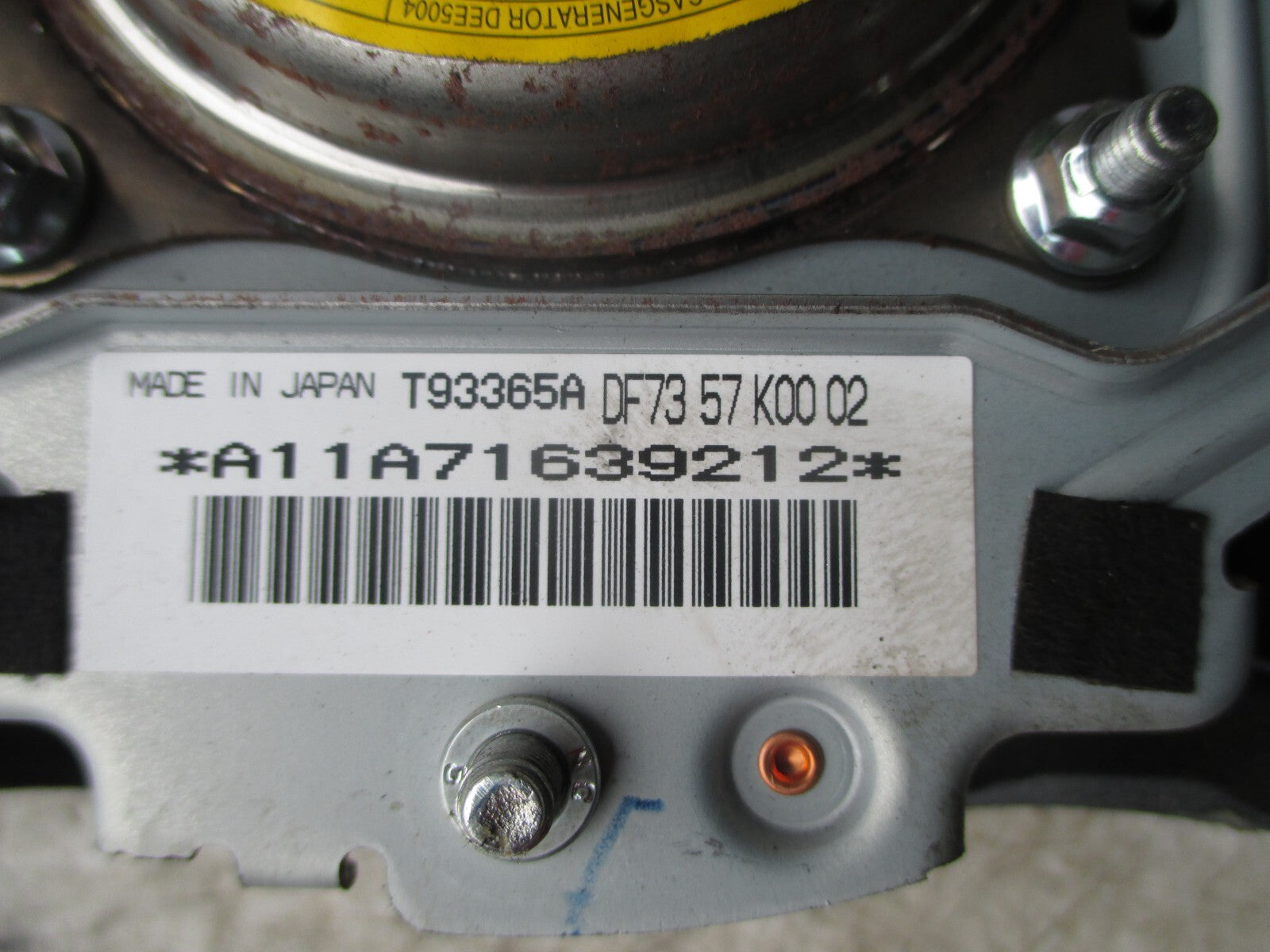 MAZDA 2 2008 MK2 STEERING WHEEL AIRBAG DF7357K0002