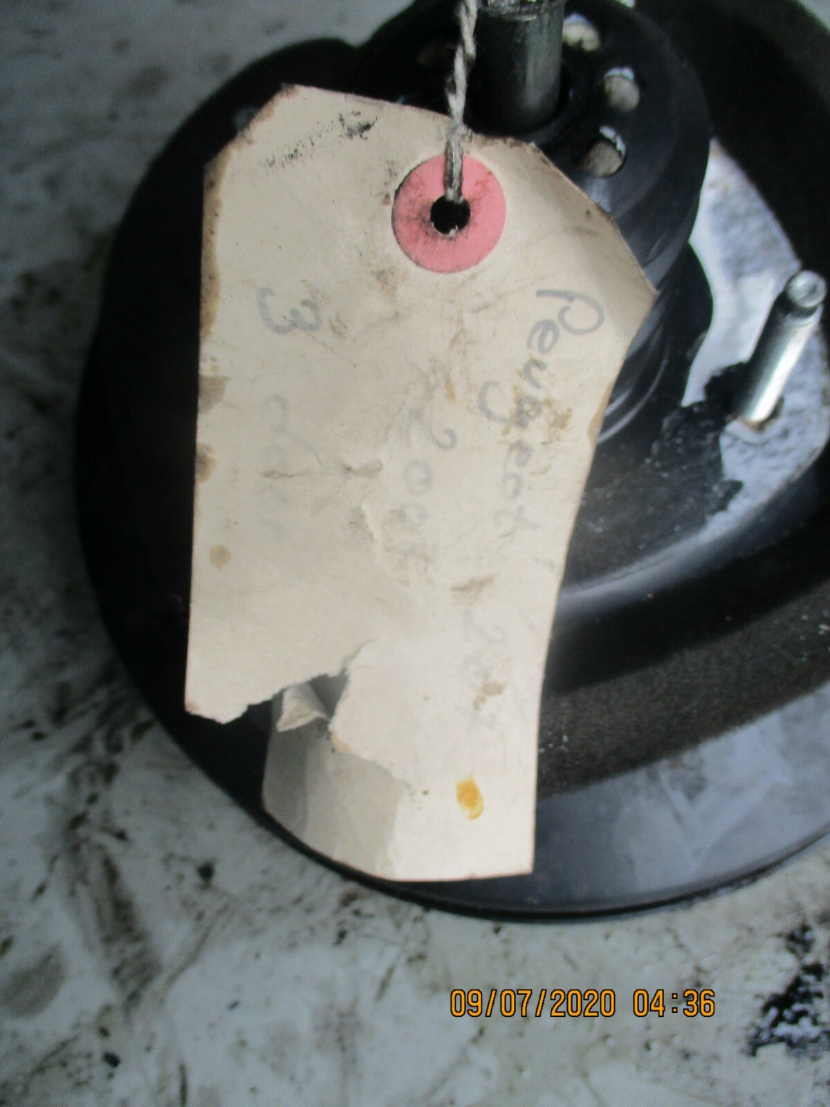 PEUGEOT 207 2007 BRAKE MASTER SERVO CYLINDER DRUM ONLY 9657455580