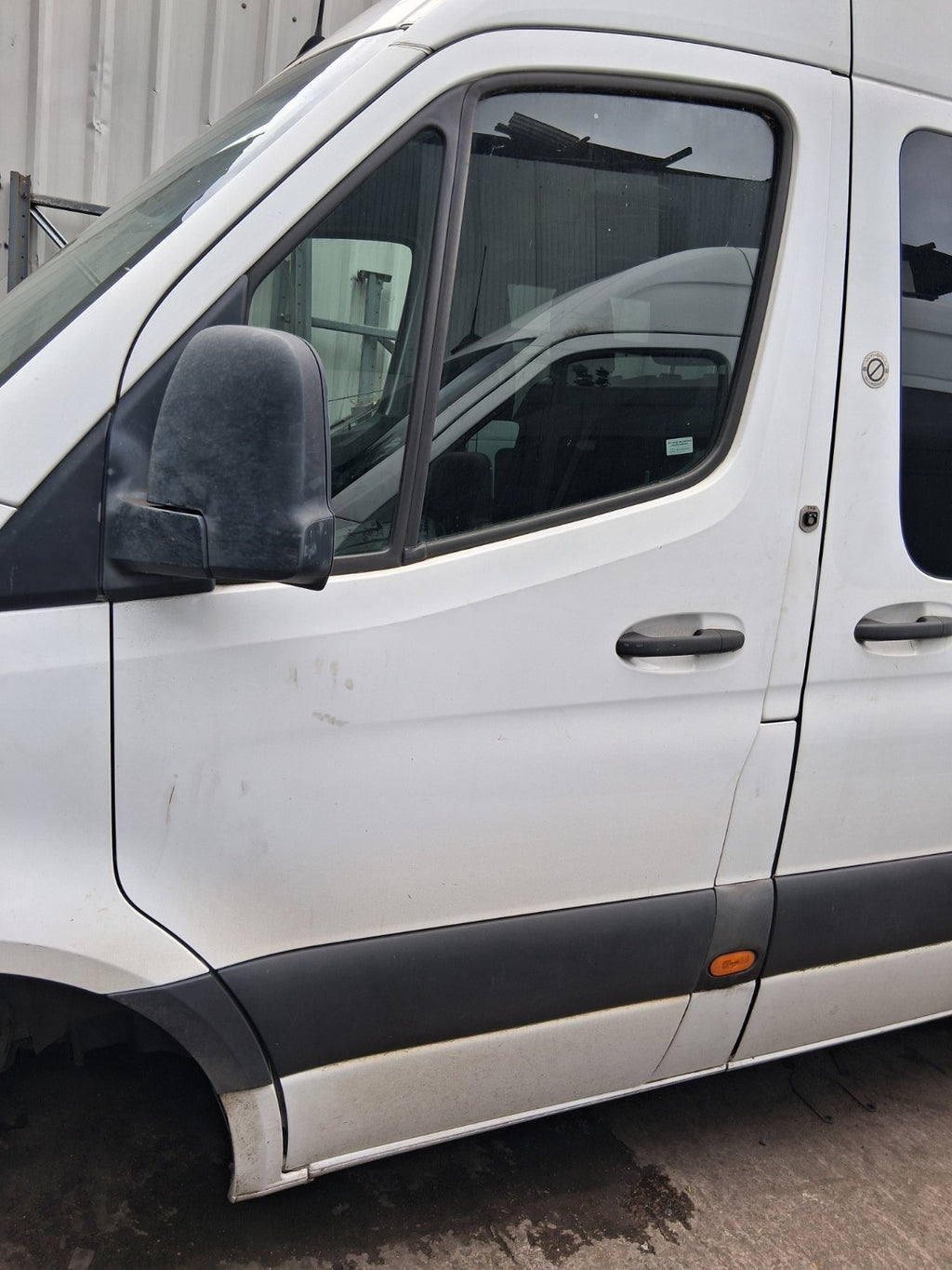 2018 MERCEDES BENZ SPRINTER W907 NSF PASSENGER SIDE FRONT LEFT BARE DOOR WHITE