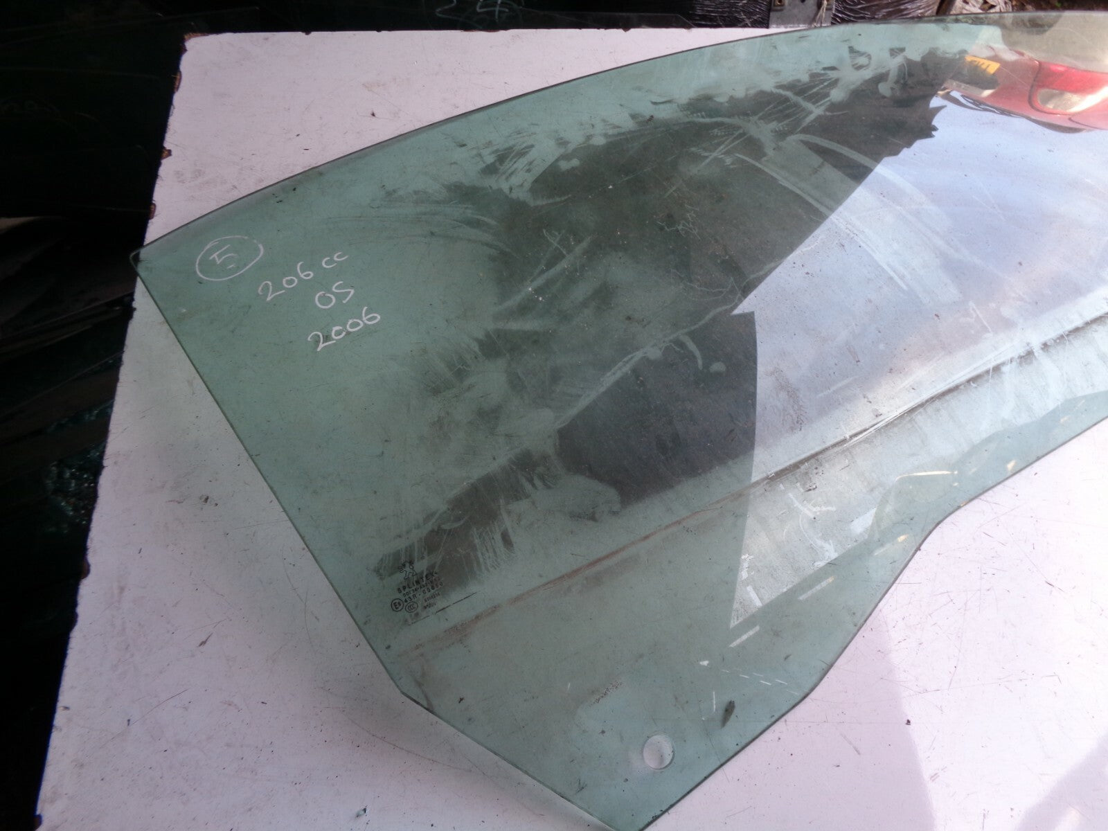 PEUGEOT 206 CC  2006 1998-2009 CABRIOLET 3 DOOR OS DRIVER SIDE DOOR WINDOW GLASS