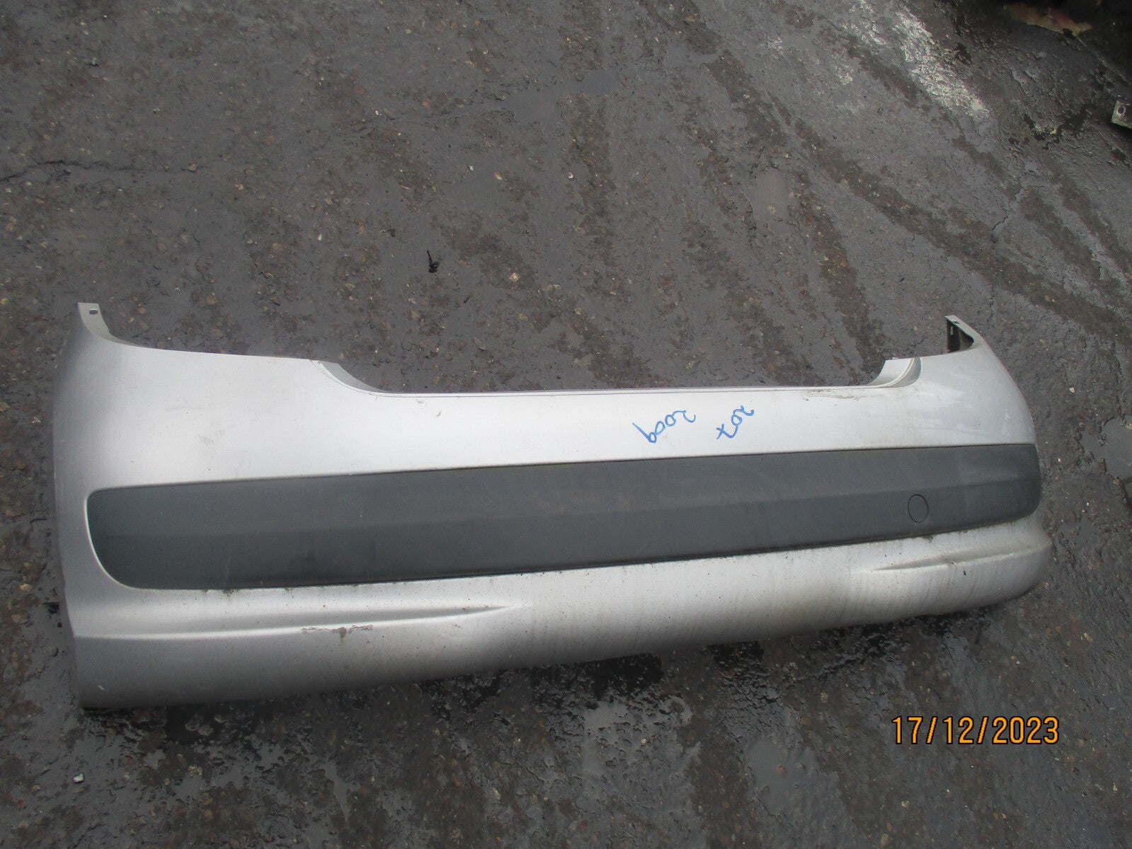 PEUGEOT 207 2009 3 DOOR REAR COMPLETE BUMPER SILVER
