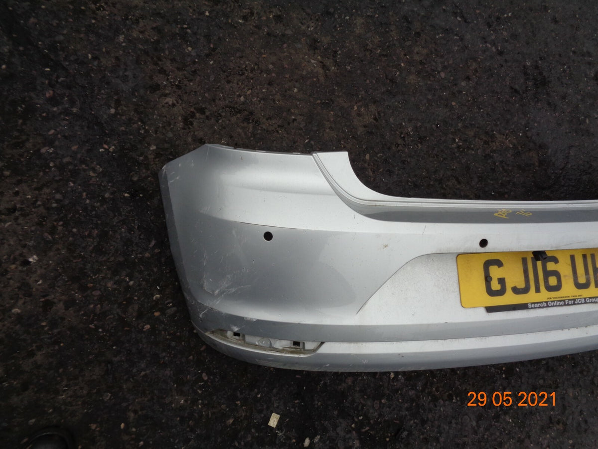 VW VOLKSWAGEN POLO 6R 6C 2016 REAR BACK PLASTIC BUMPER SILVER