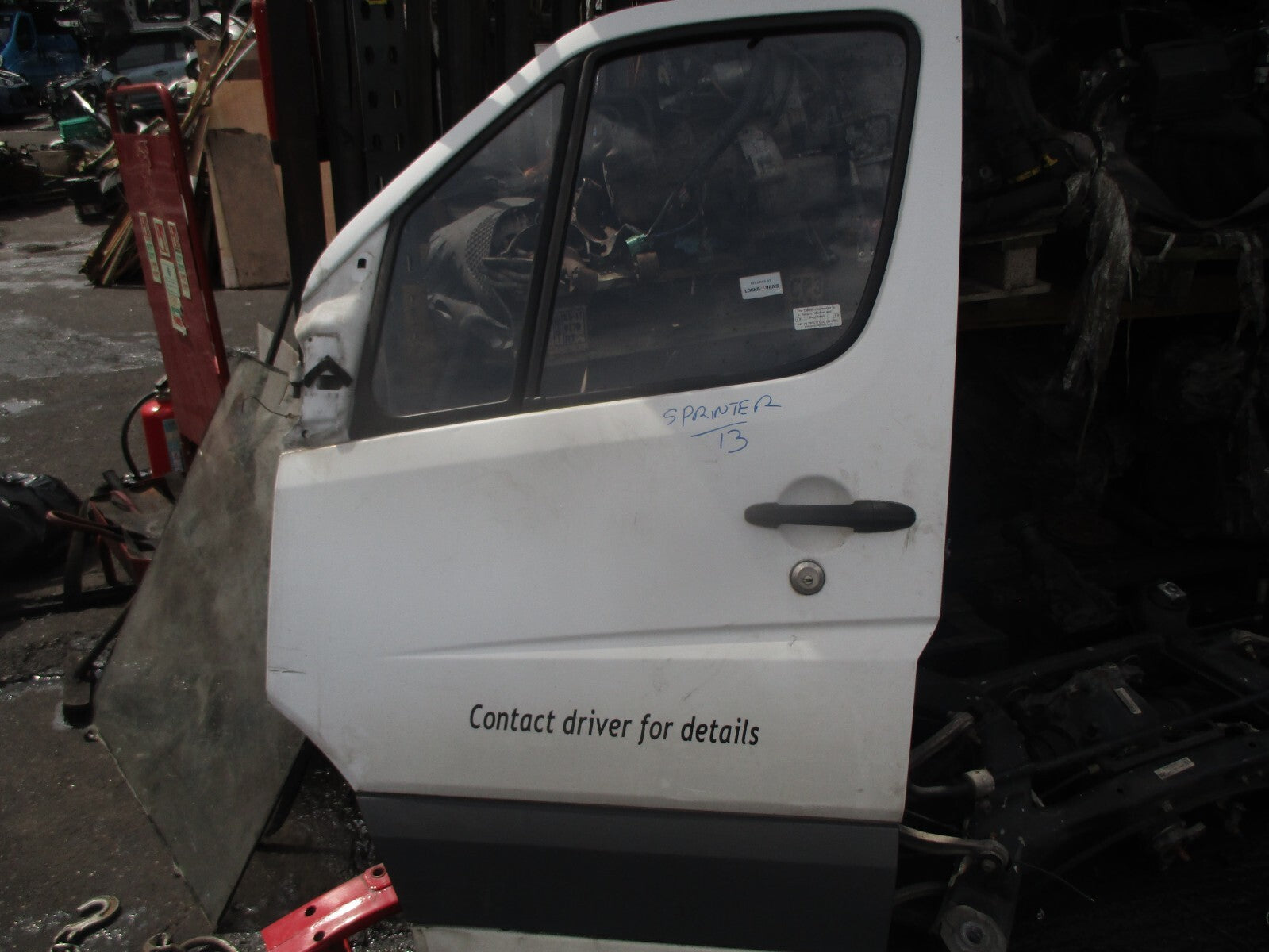 2014 MERCEDES SPRINTER W906 NSF PASSENGER FRONT COMPLETE WHITE DOOR