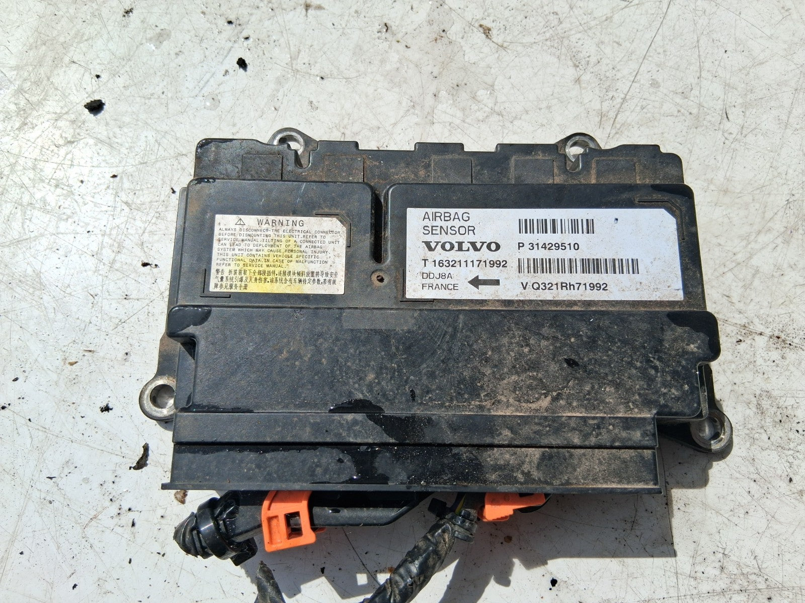 2016 VOLVO V40 2.0 DIESEL AIRBAG CONTROL MODULE ECU 31429510