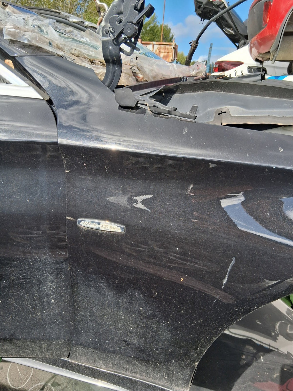 2016 MERCEDES C CLASS W205 OSF DRIVER SIDE FRONT RIGHT WING PANEL BLACK 197