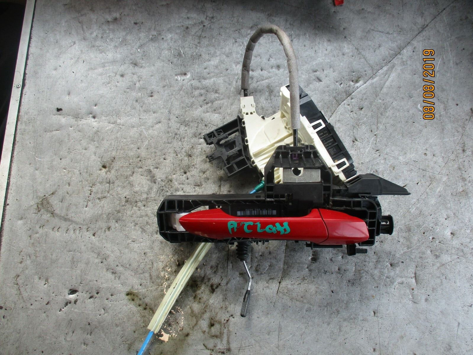 MERCEDES A CLASS W176 OSR DRIVER SIDE REAR EXTERIOR DOOR LOCK MECH & RED HANDLE