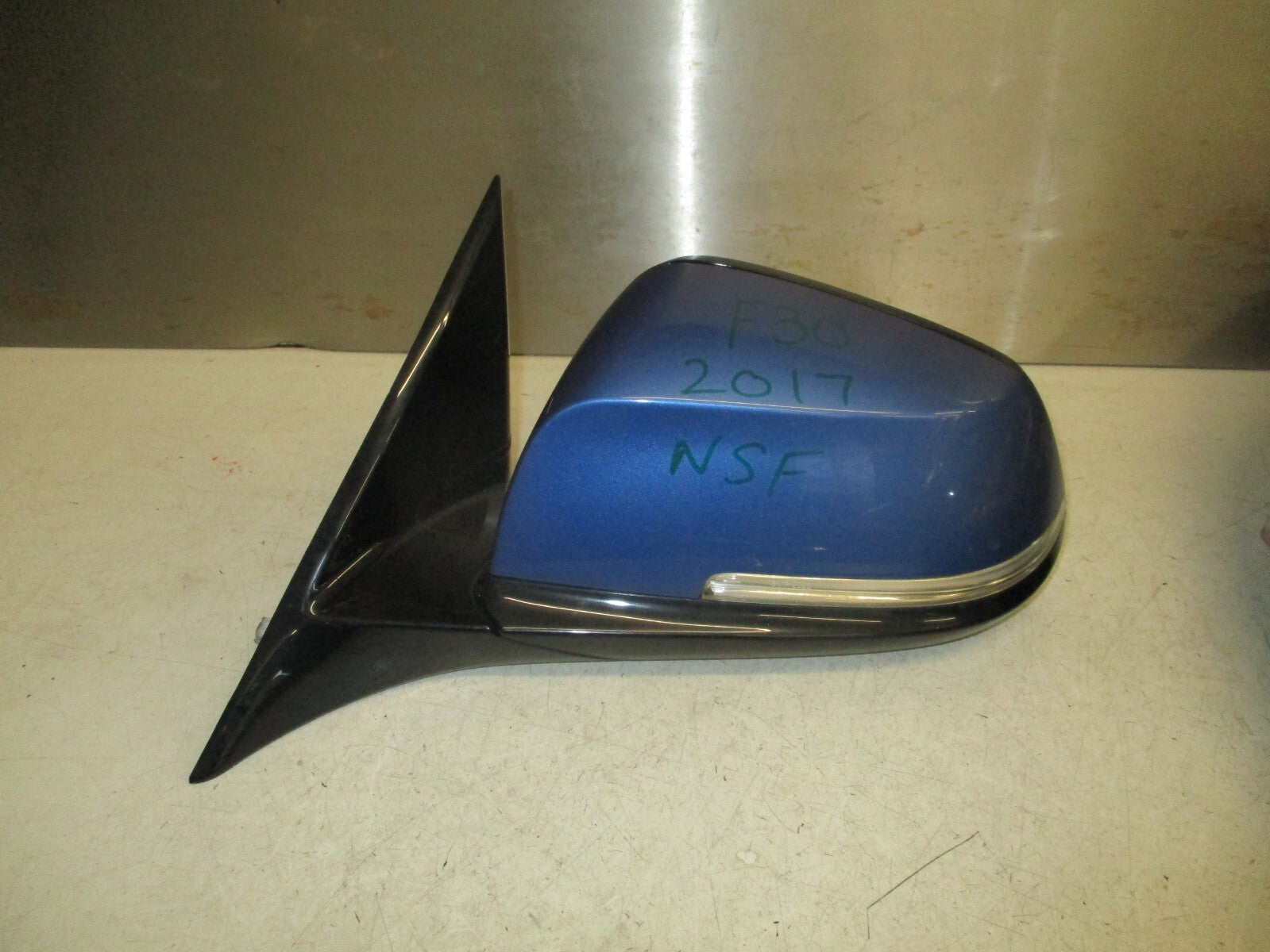 2017 BMW 3 SERIES F30 NS PASSENGER SIDE FRONT MANUALFOLD WING MIRROR BLUE 6 PINS