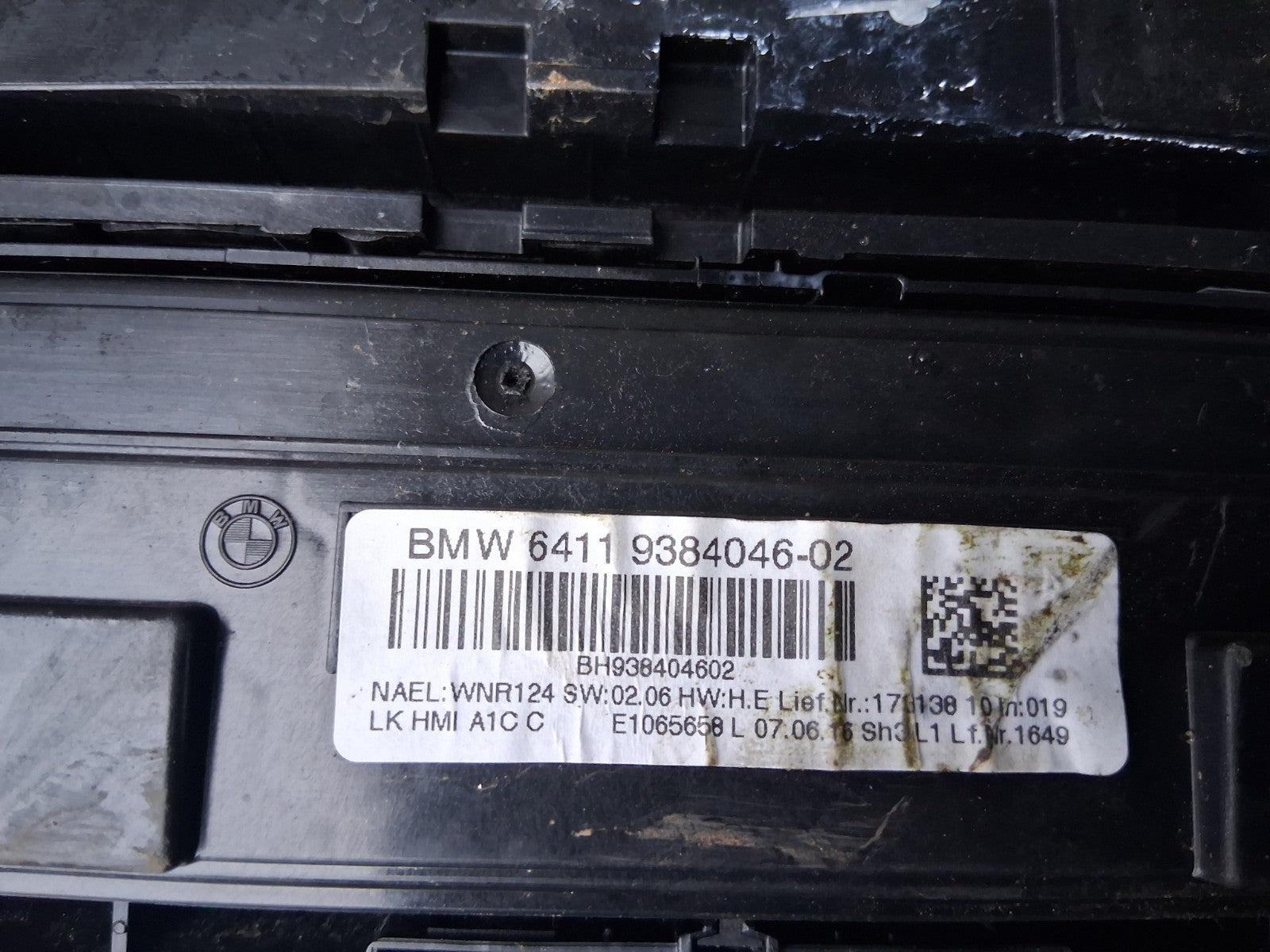 2016 BMW 1 SERIES F20 LCI AC HEATER CLIMATE CONTROL PANEL SWITCH 938404602