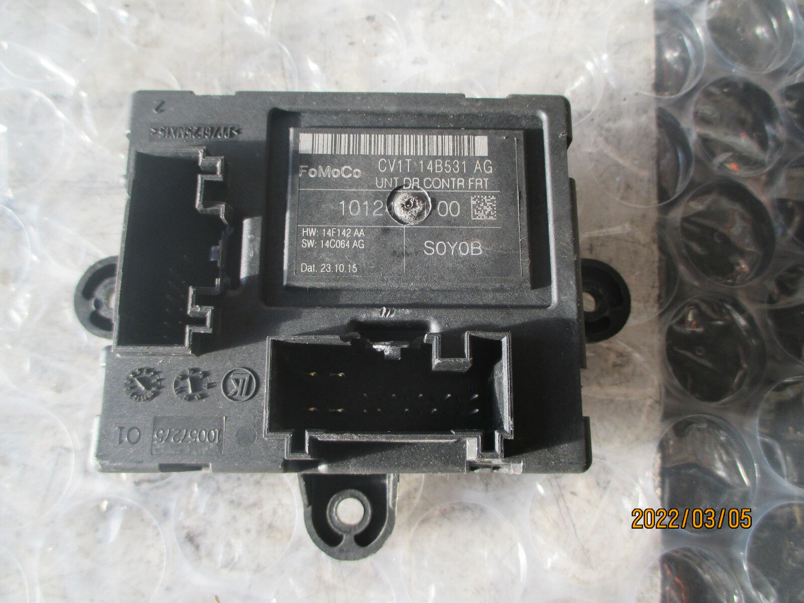 FORD FIESTA MK7 2016 OSF DRIVER SIDE FRONT DOOR CONTROL MODULE CV1T14B531AG