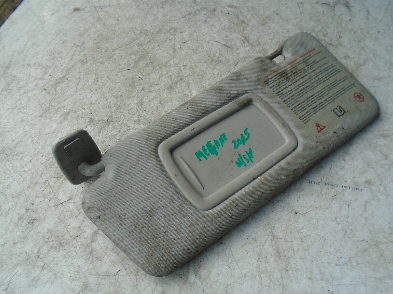 RENAULT MEGANE MK3 2015 PASSENGER FRONT SUN VISOR