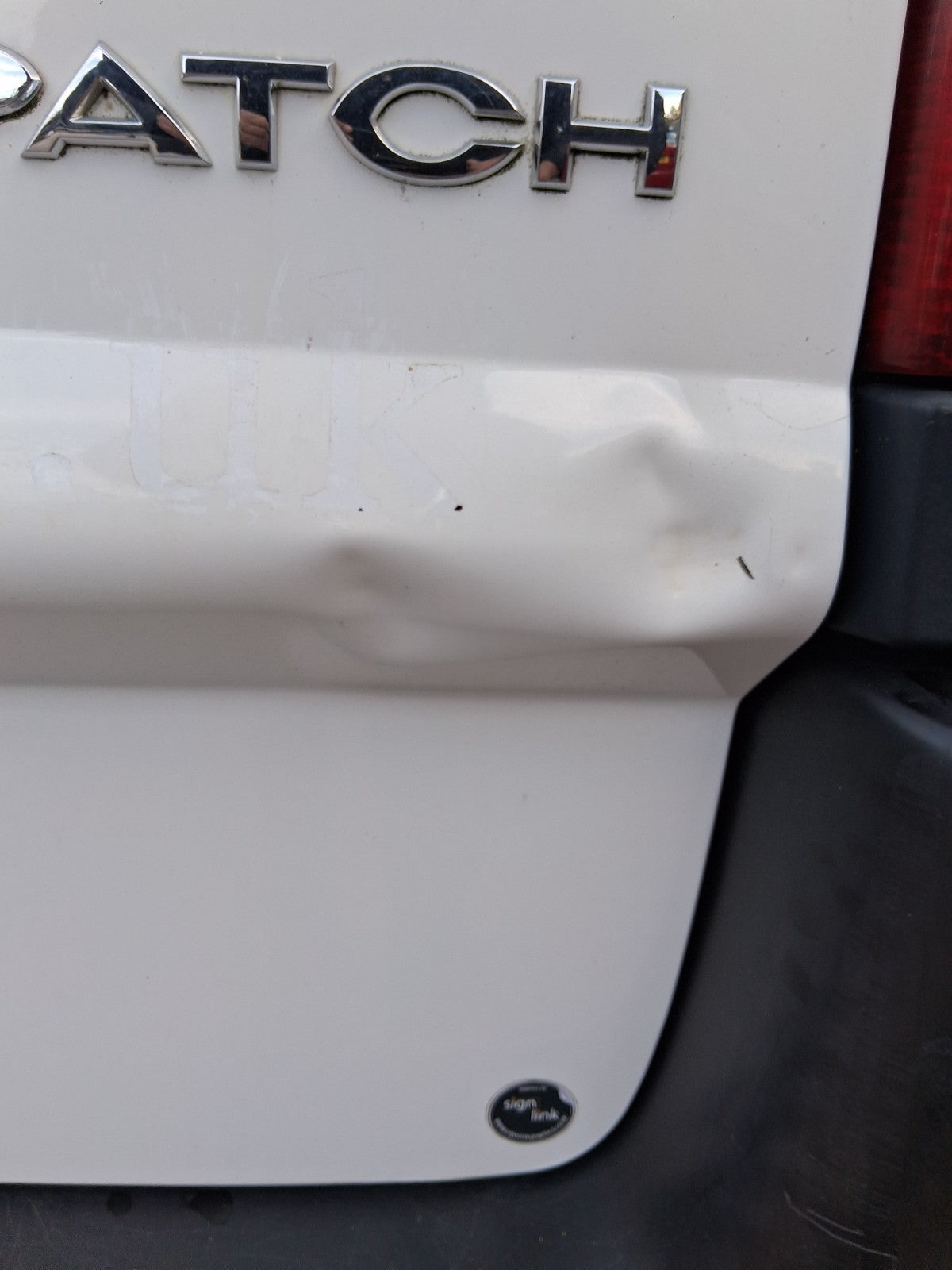 2016 CITROEN DISPATCH MK2 OSR DRIVER SIDE REAR RIGHT COMPLETE DOOR WHITE