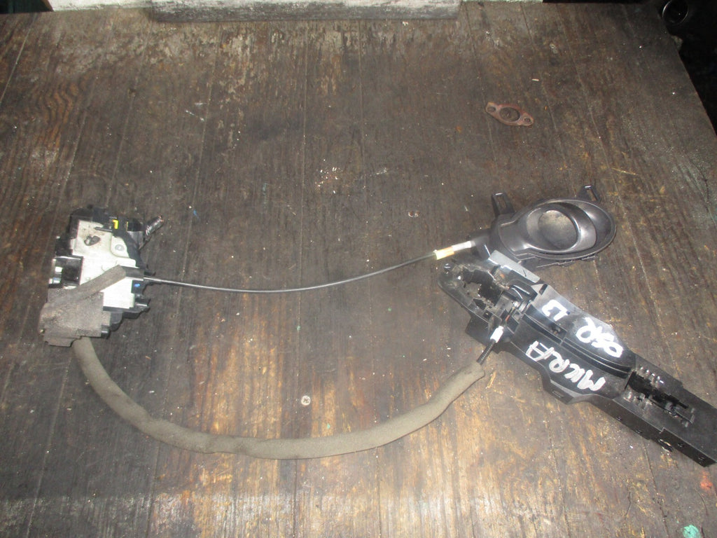 NISSAN MICRA 2013 OSR DRIVER SIDE REAR DOOR LOCK MECHANISM & HANDLE