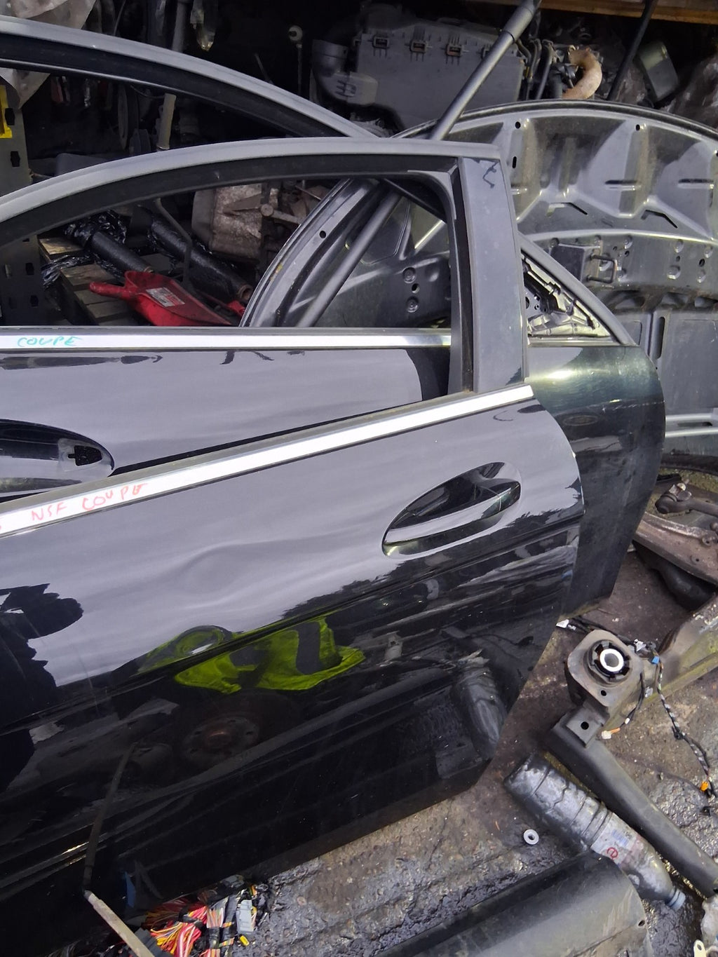 2015 MERCEDES W204 C CLASS COUPE NSF PASSENGER SIDE FRONT LEFT BARE DOOR BLACK