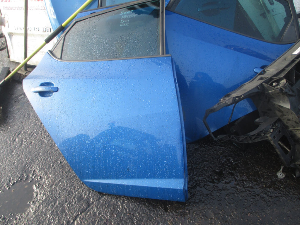 SEAT IBIZA MK4 2011 OSR DRIVER SIDE REAR COMPLETE DOOR BLUE