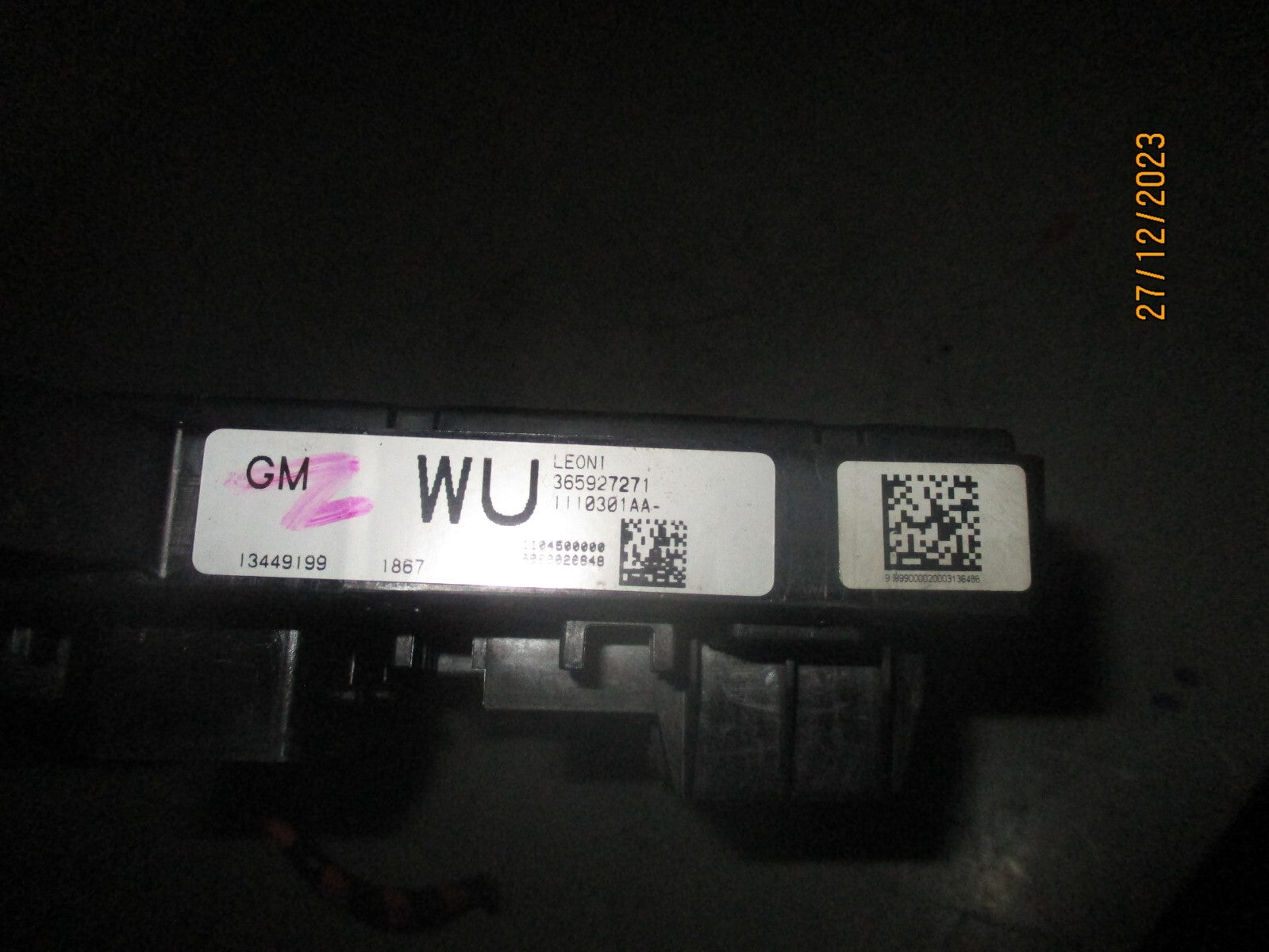 VAUXHALL ZAFIRA C 2017 FUSE BOX RELAY MODULE 365927271
