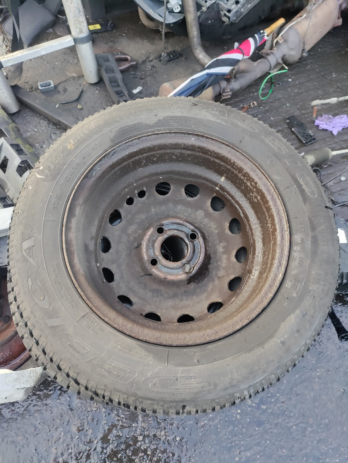2007 VAUXHALL COMBO C 14 INCH STEEL WHEEL WITH TYRE 175/70R14