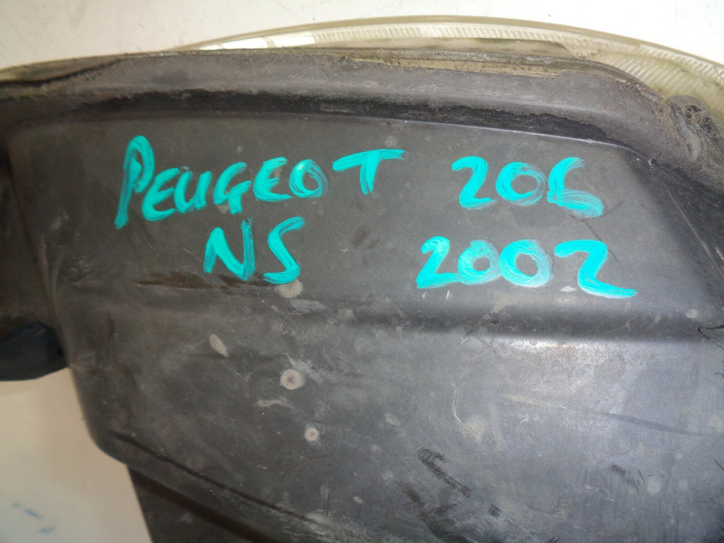 PEUGEOT 206 2002 NS PASSENGER SIDE HEADLIGHT HEADLAMP 9640559780