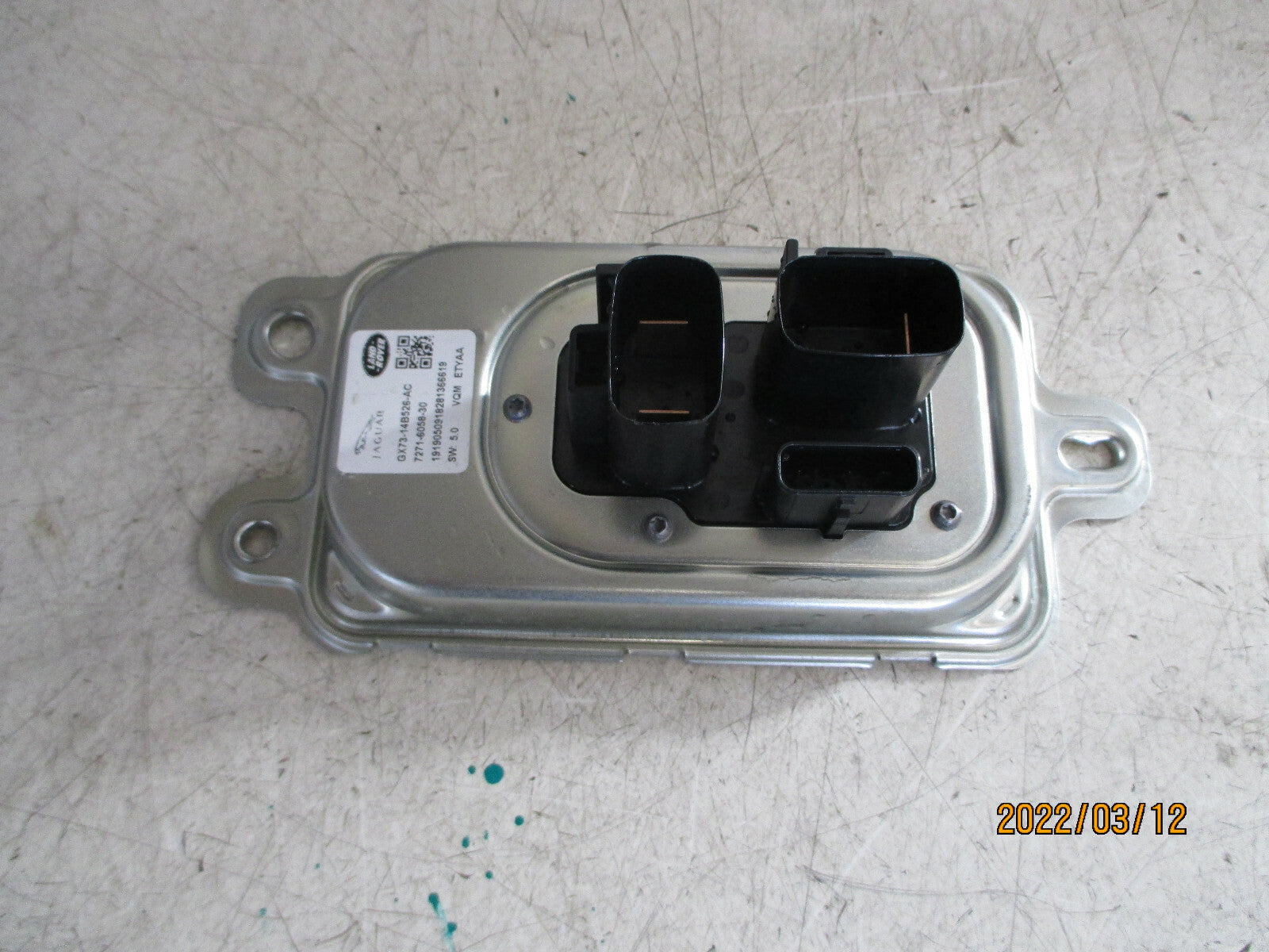 2019 JAGUAR XE VOLTAGE CONTROL MODULE ECU GX7314B526AC