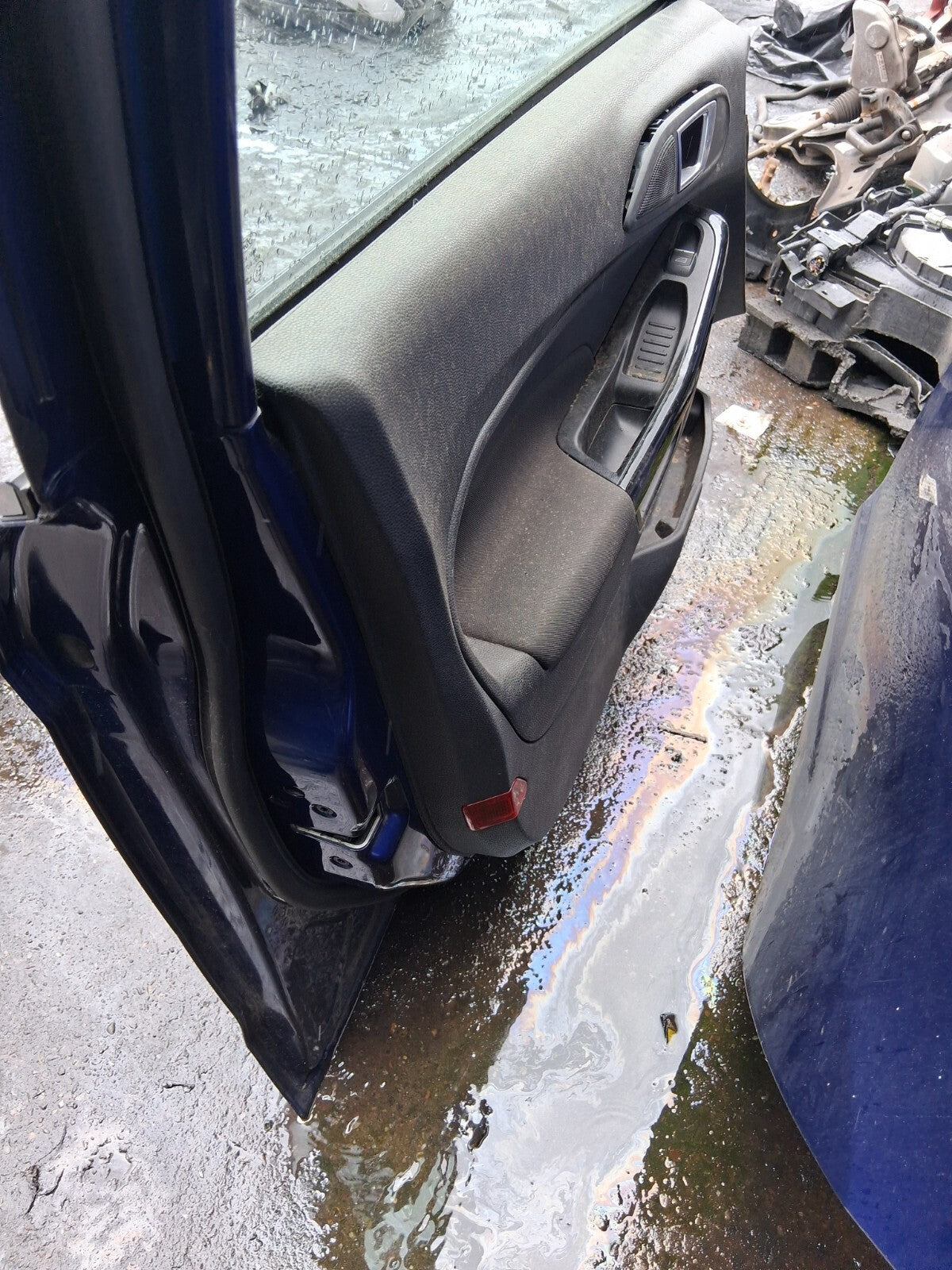 2016 FORD FIESTA MK7 NSF PASSENGER SIDE FRONT COMPLETE DOOR BLUE