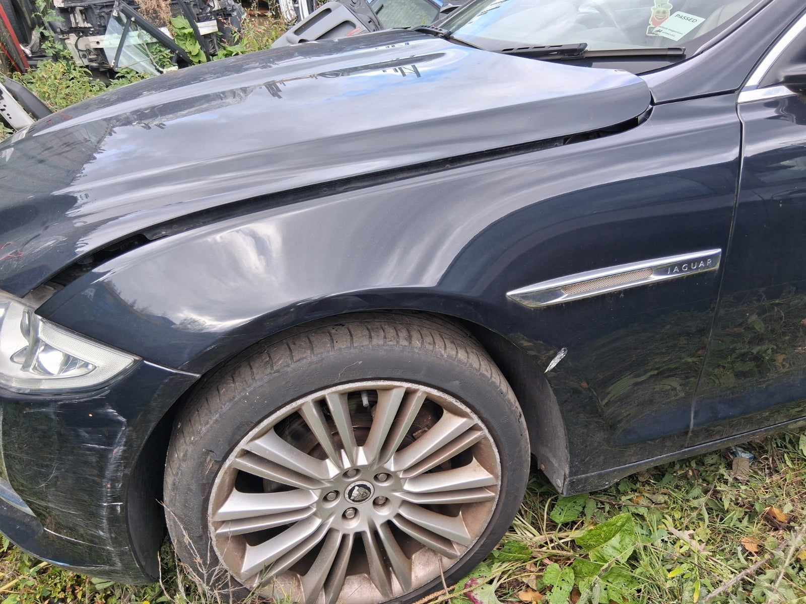 2012 JAGUAR XJ X351 NSF PASSENGER SIDE FRONT LEFT WING FENDER BLACK
