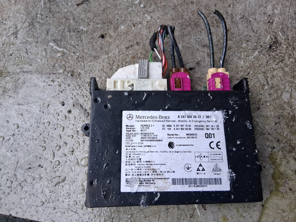 2021 MERCEDES A CLASS V177 MULTIMEDIA CONTROL MODULE A2479002613