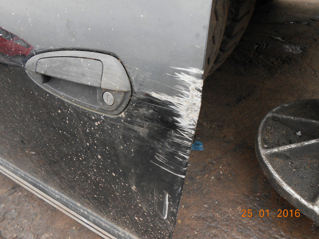 FIAT GRANDE PUNTO 2009 3 DOOR NS PASSENGER SIDE DOOR BLACK DAMAGED SIDE