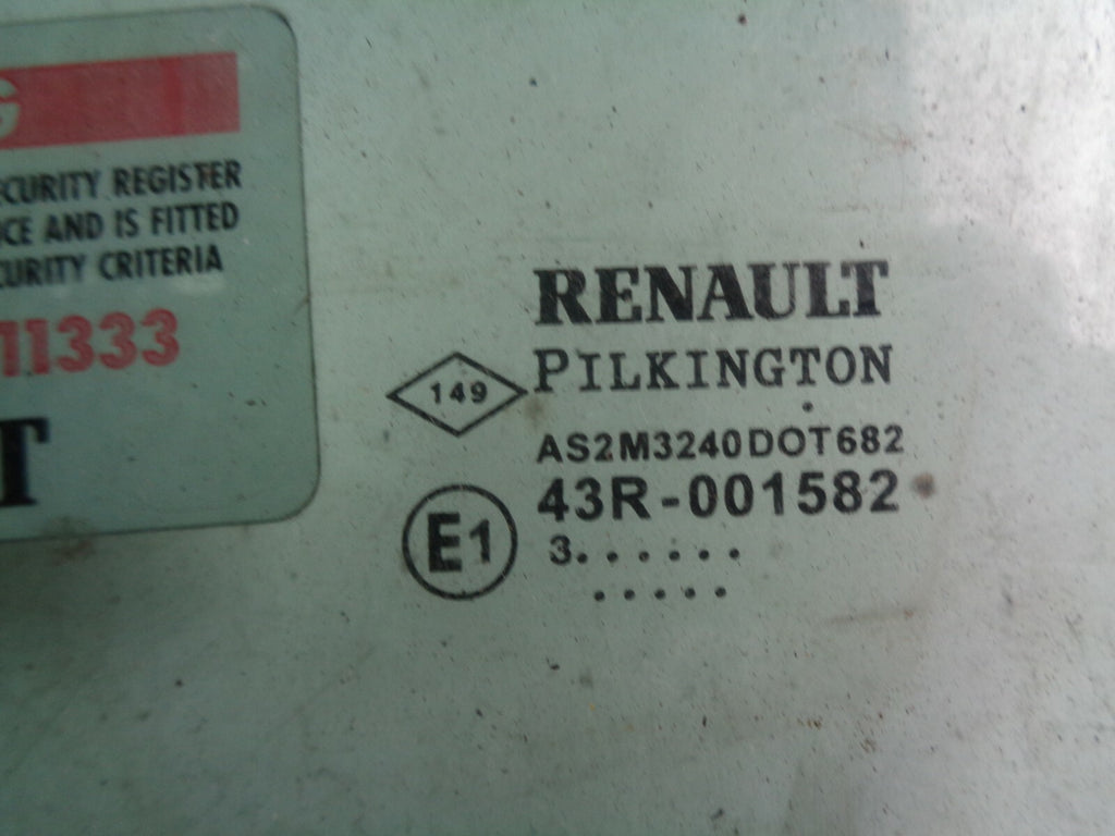 RENAULT LUGUNA 2003 NS PASSENGER SIDE DOOR WINDOW GLASS