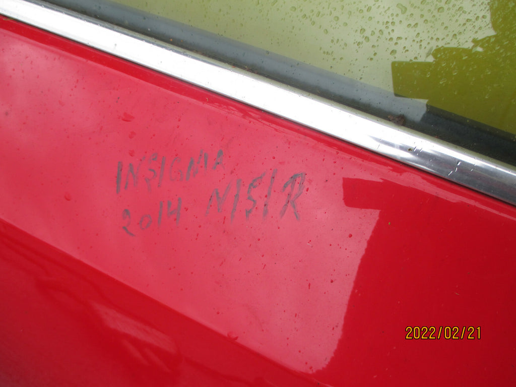 VAUXHALL INSIGNIA A 2014 NSR PASSENGER SIDE REAR DOOR COMPLETE RED