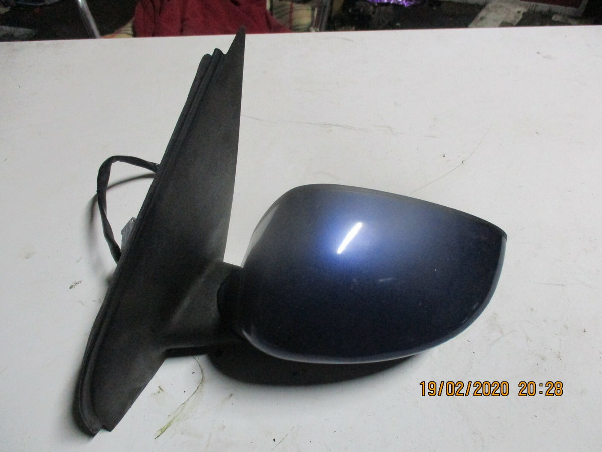 FIAT STILO 2004 NS PASSENGER SIDE ELECTRIC ADJUST DOOR WING MIRROR IN BLUE