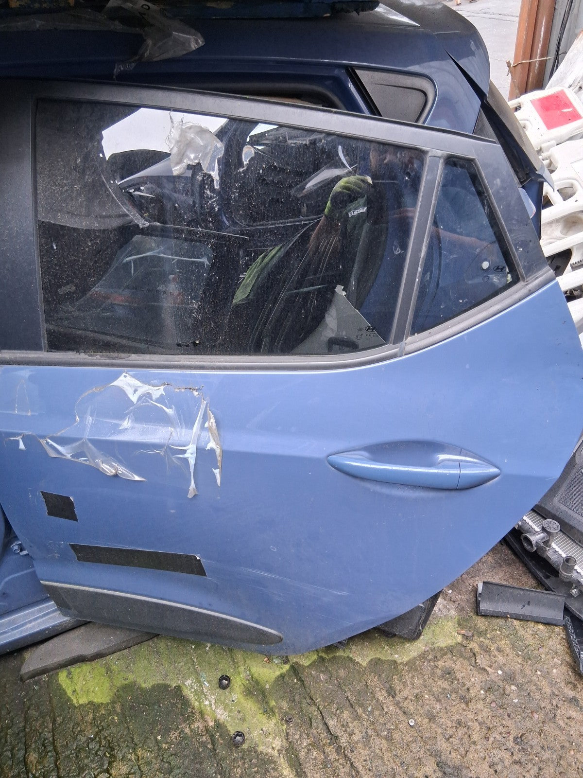 2017 HYUNDAI i10 MK2 NSR PASSENGER SIDE REAR LEFT BARE DOOR BLUE X3U