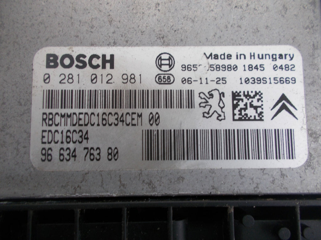 CITROEN C4 PICASSO MK1 1.6 HDI DV6TED (9HZ) ENGINE CONTROL UNIT ECU 9663476380