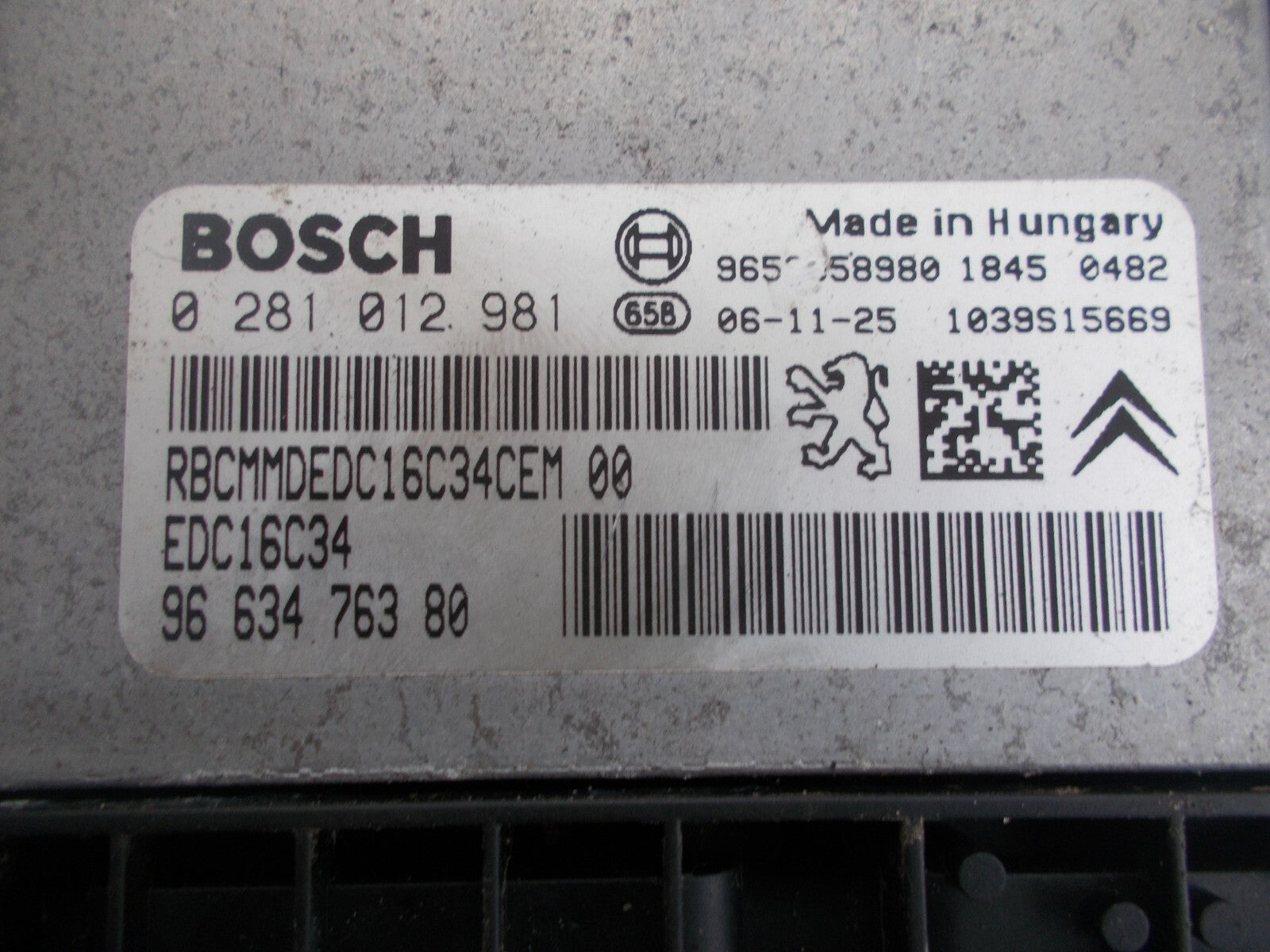 CITROEN C4 PICASSO MK1 1.6 HDI DV6TED (9HZ) ENGINE CONTROL UNIT ECU 9663476380