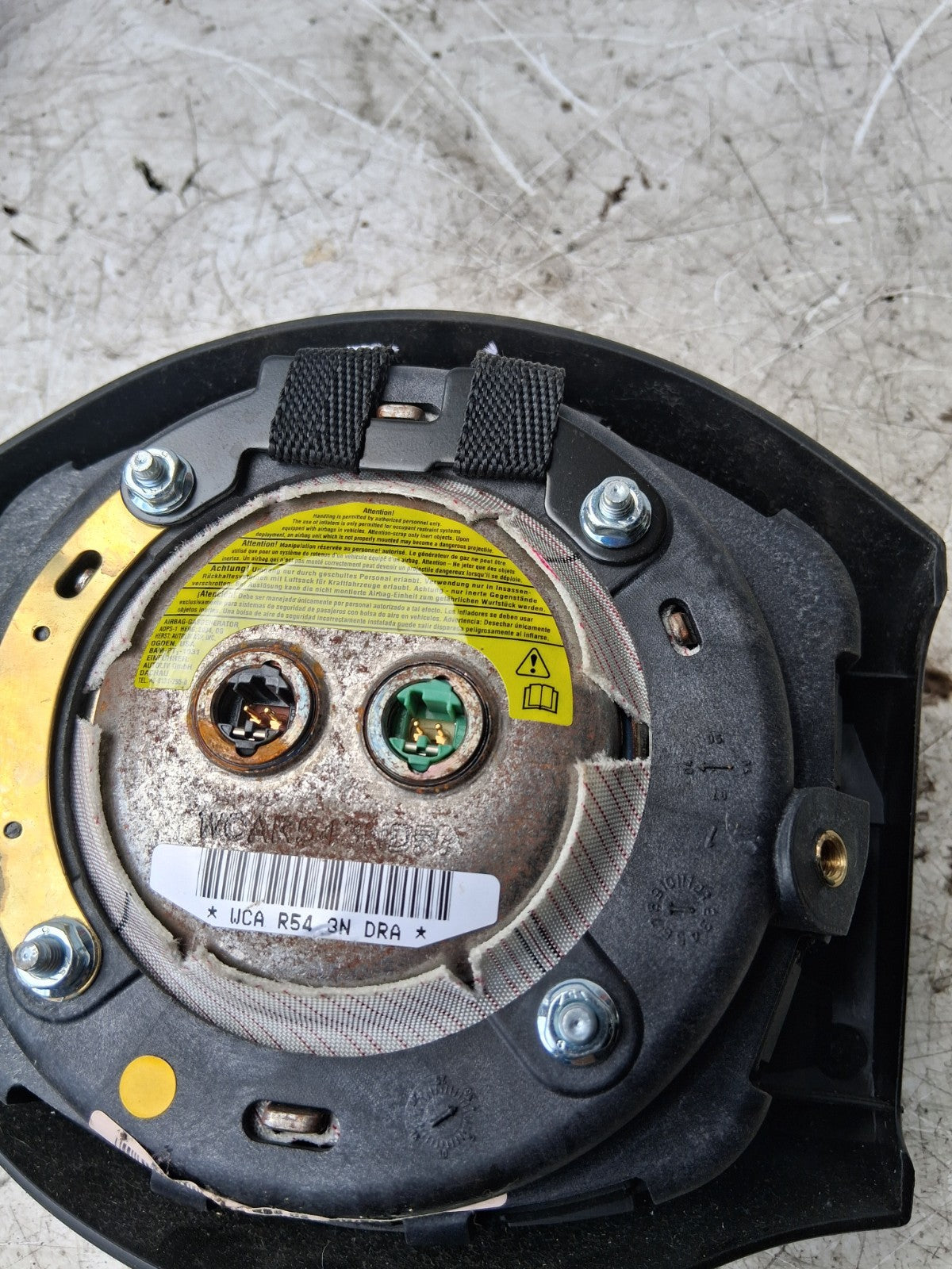 2003 MINI OS DRIVER SIDE STEERING WHEEL AIRBAG