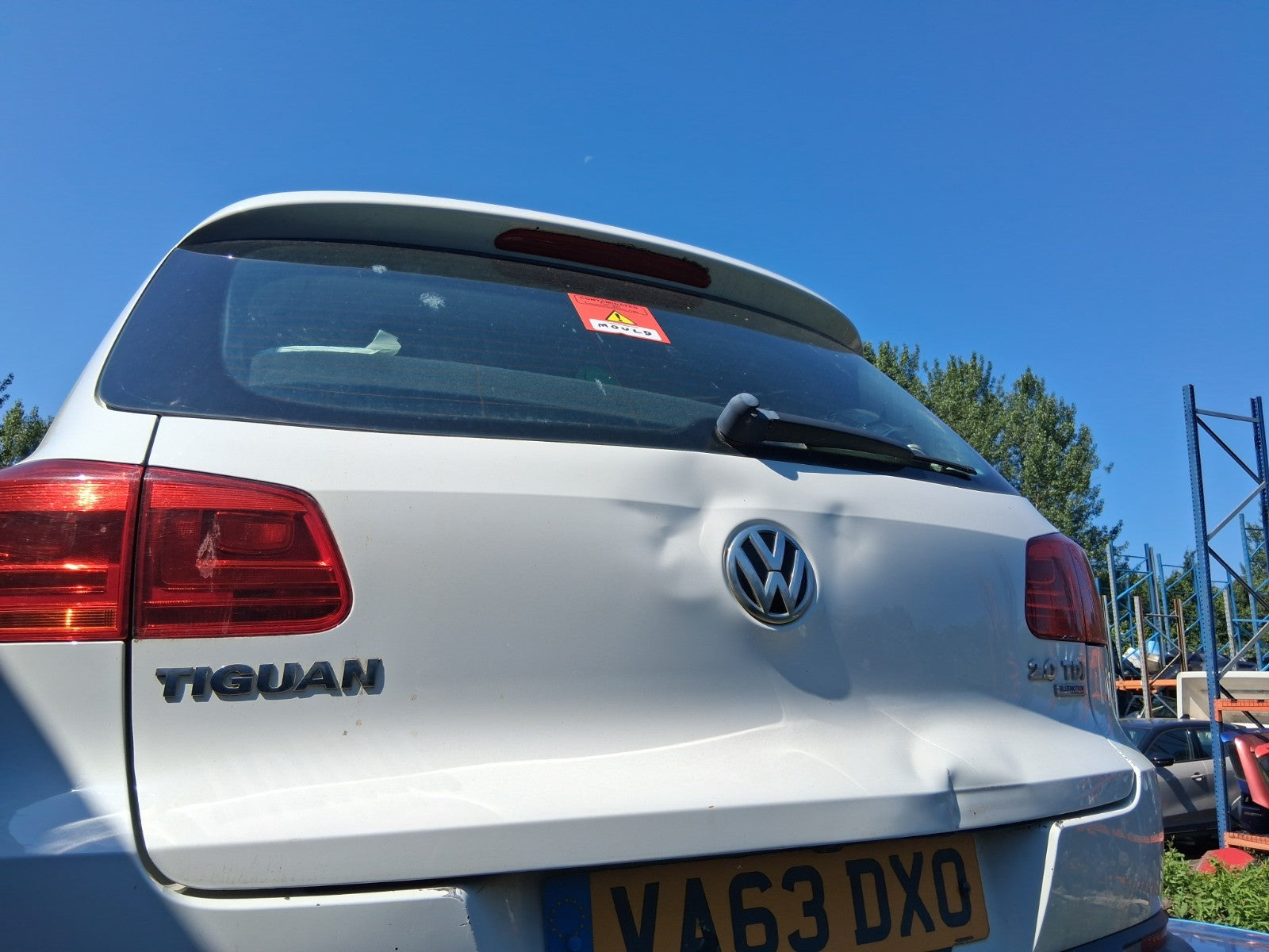 2013 VW VOLKSWAGEN TIGUAN FACELIFT REAR BARE TAILGATE BOOTLID PURE WHITE LC9A