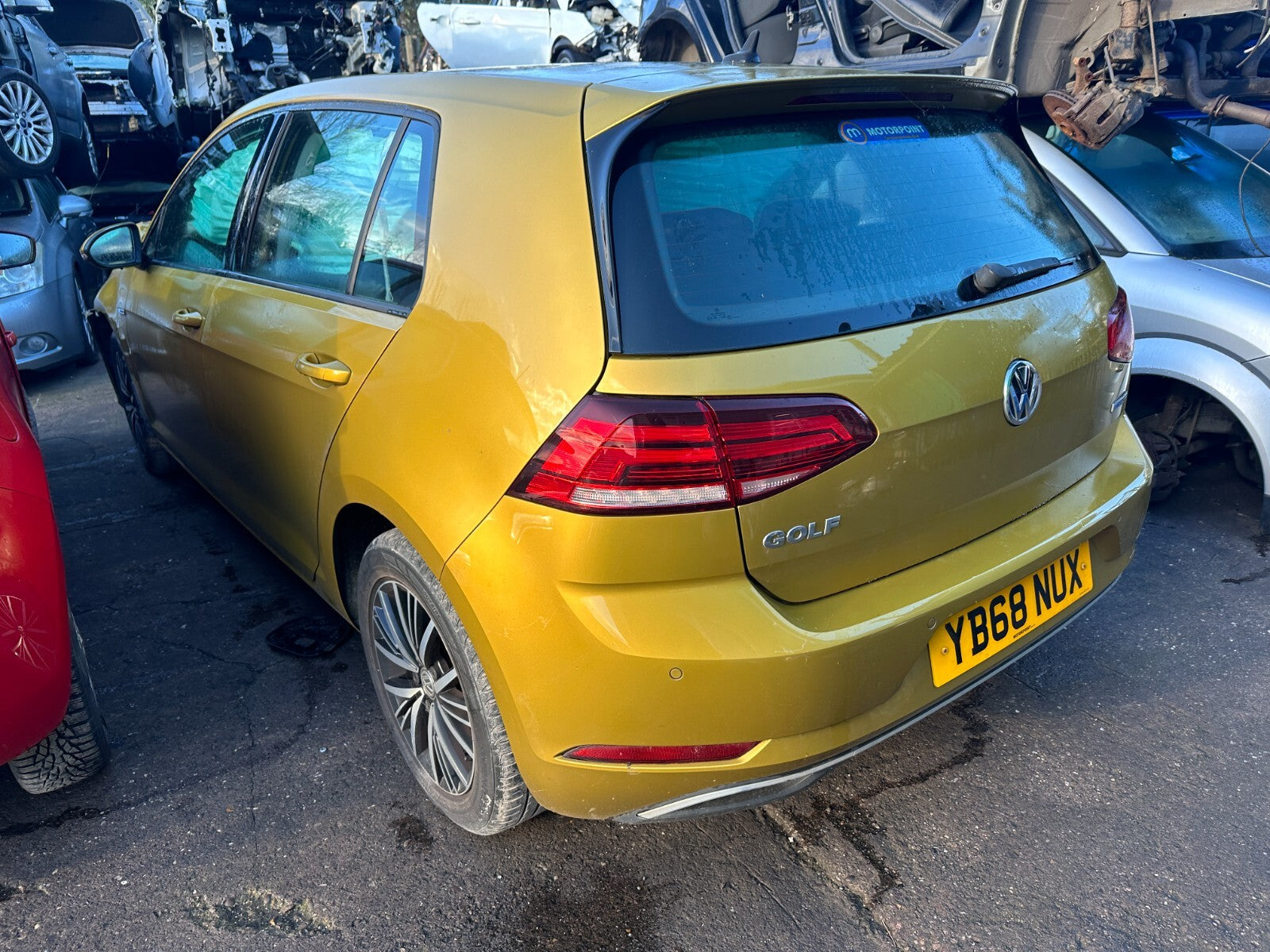 2018 VW VOLKSWAGEN GOLF MK7 NSR PASSENGER SIDE REAR DOOR HANDLE YELLOW LR1X