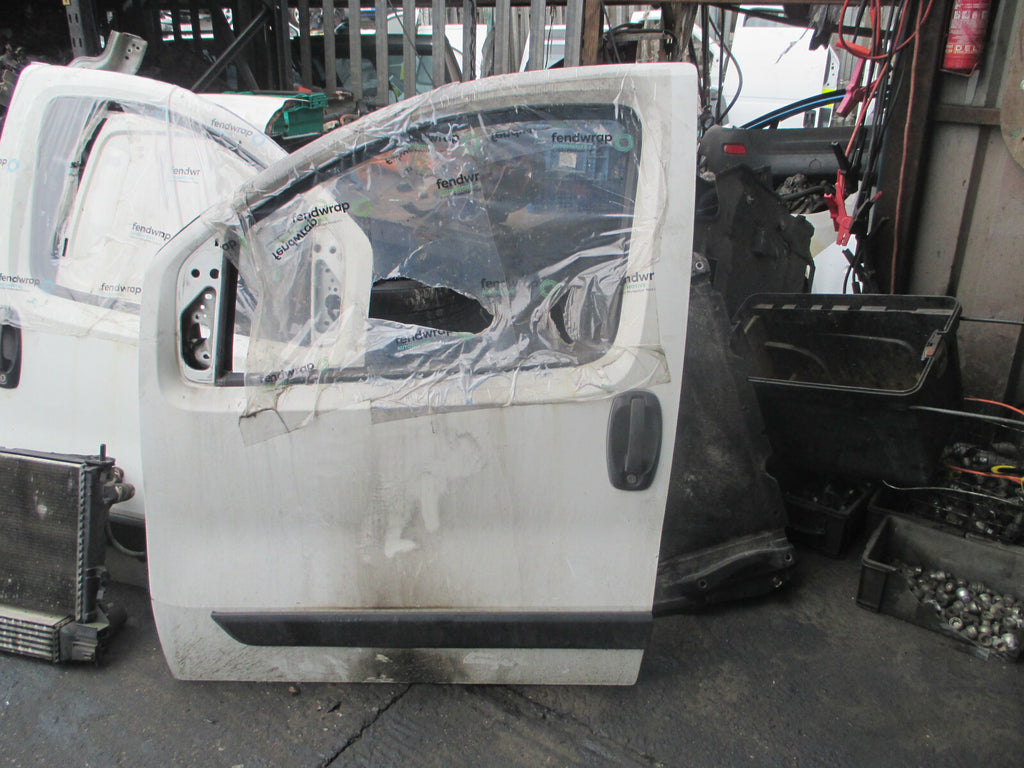 2015 PEUGEOT BIPPER NSF PASSENGER SIDE FRONT DOOR BARE WHITE
