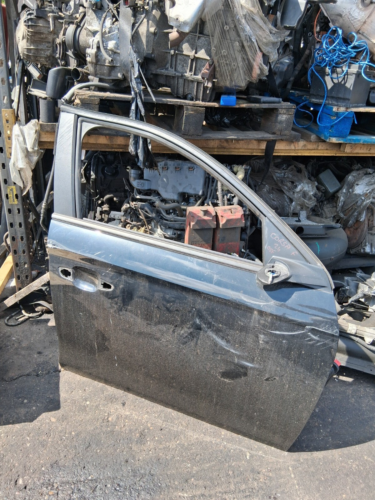 2021 VAUXHALL CORSA F HATCHBACK OSF DRIVER SIDE FRONT BARE DOOR BLACK HAS DENTS